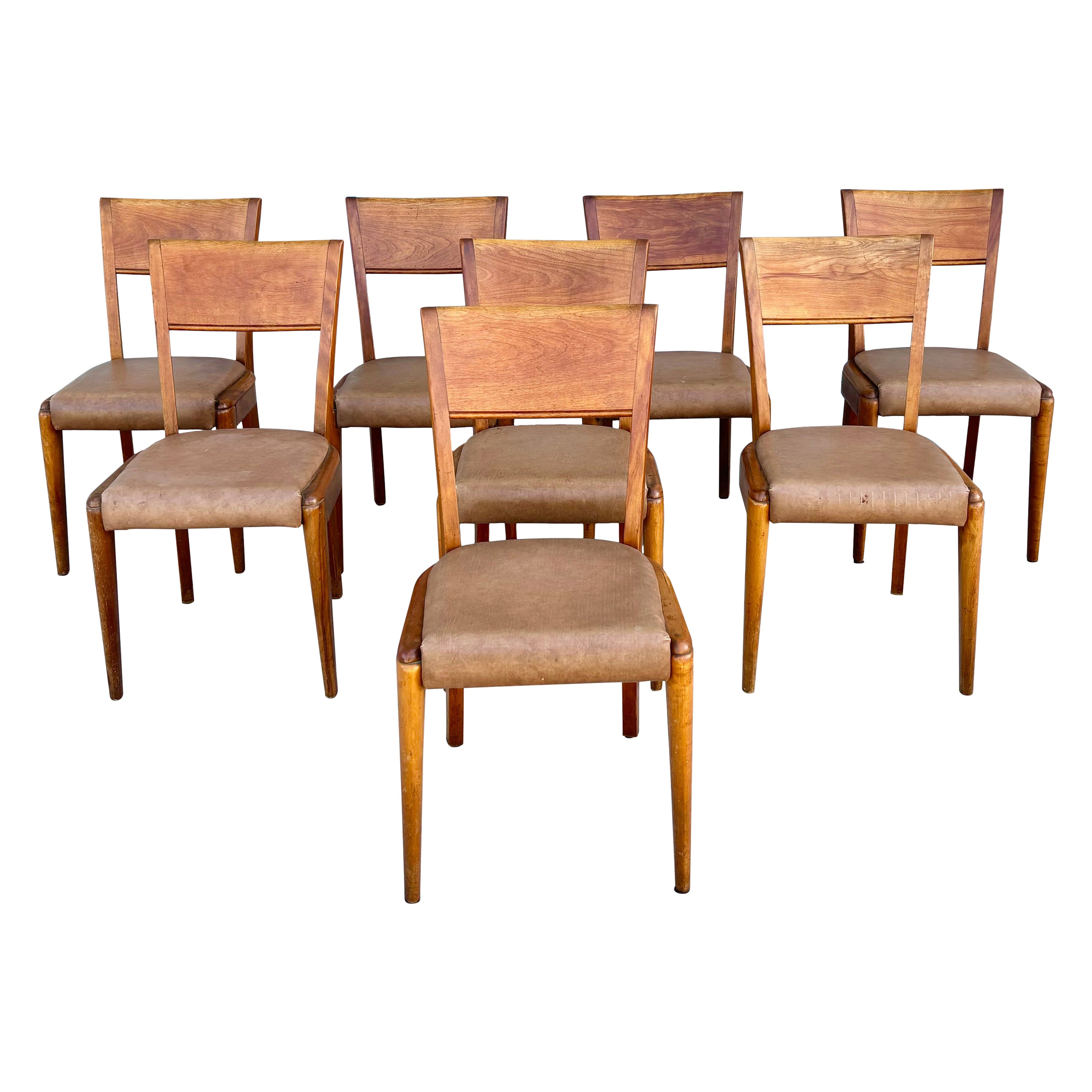Sillas de comedor de arce de mediados de siglo de 1960 de Heywood Wakefield - Juego de 8 en venta