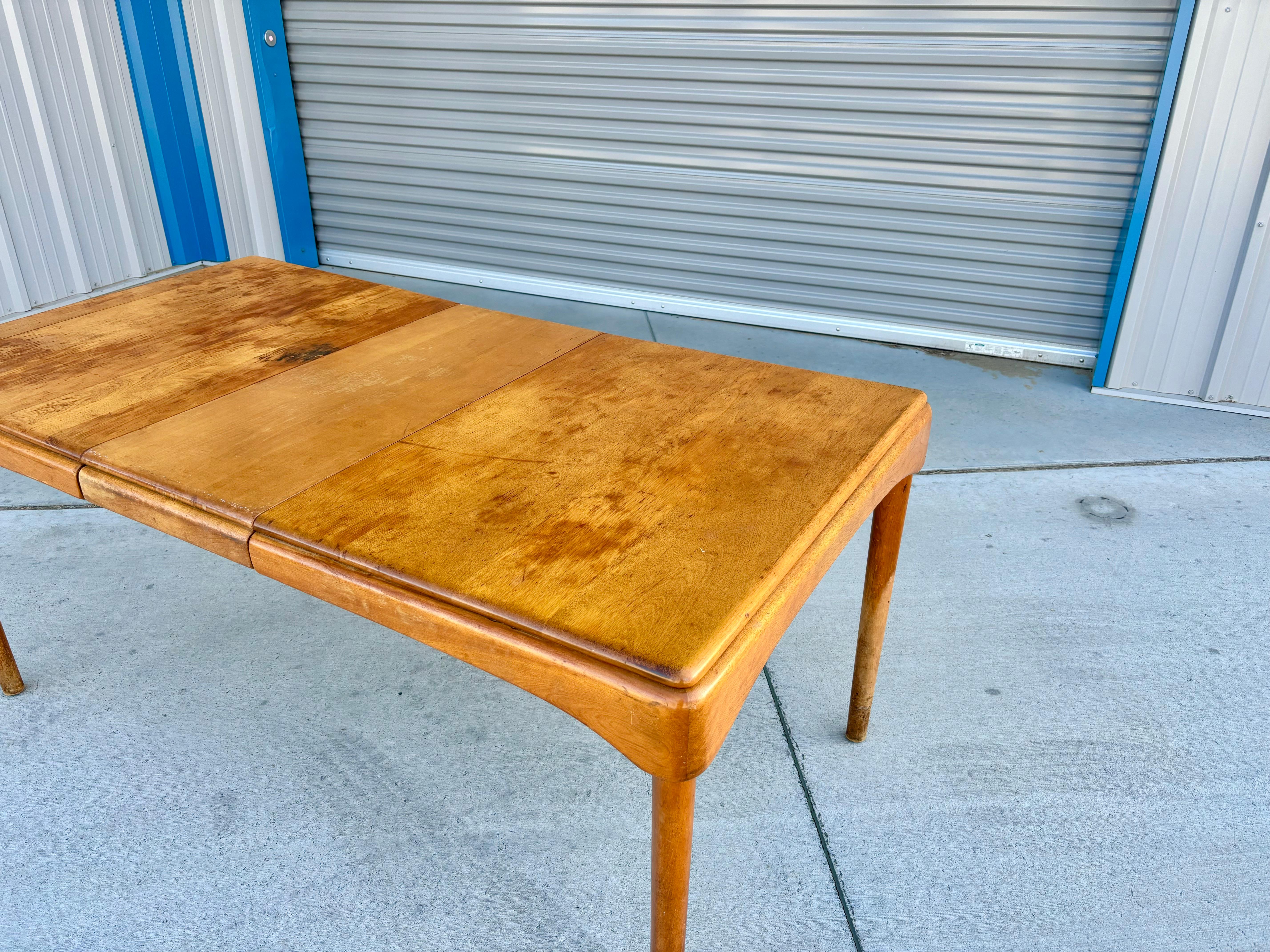1960s Mid Century Maple Dining Table by Heywood Wakefield For Sale 1