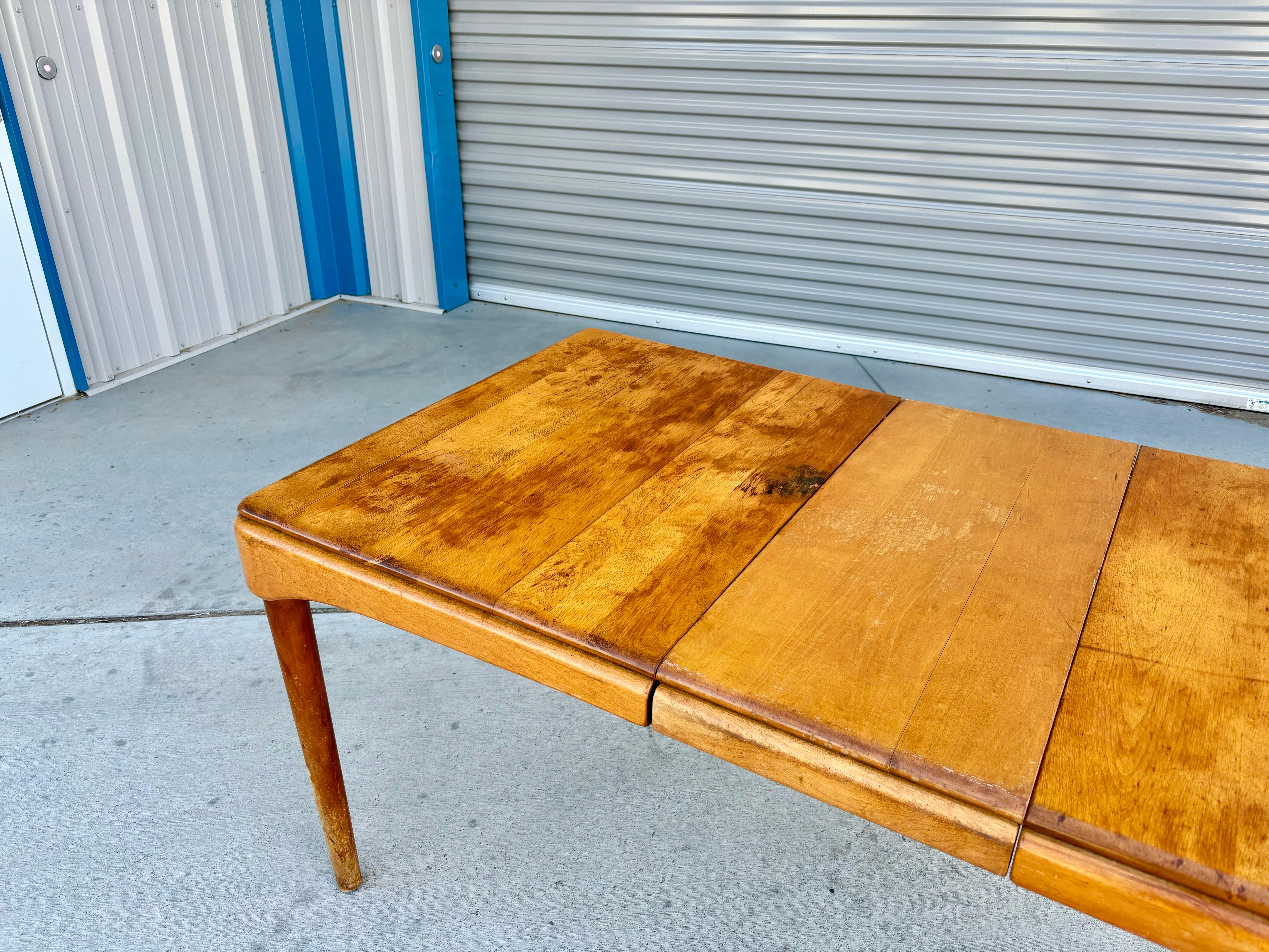 1960s Mid Century Maple Dining Table by Heywood Wakefield For Sale 2