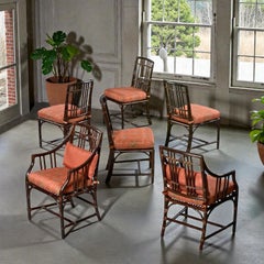 Sedie McGuire Balboa di metà secolo 1960, rattan e tappezzeria