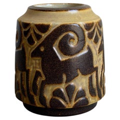 Vase danois en céramique « Goats » de Michael Andersen & Son, datant des années 1960 (milieu du siècle)