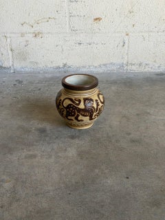 1960s Mid-Century Michael Andersen & Son Danish Tiger Ceramic Vase