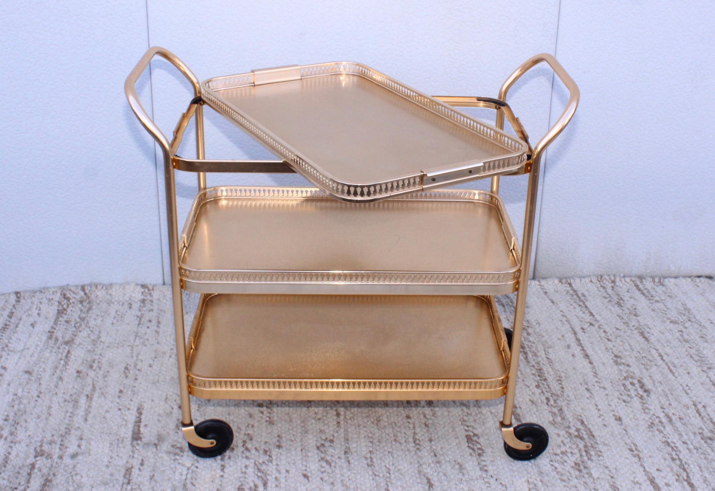 1960's Mid-Century Modern 3 Tier Bar Cart from England by Kaymet 5