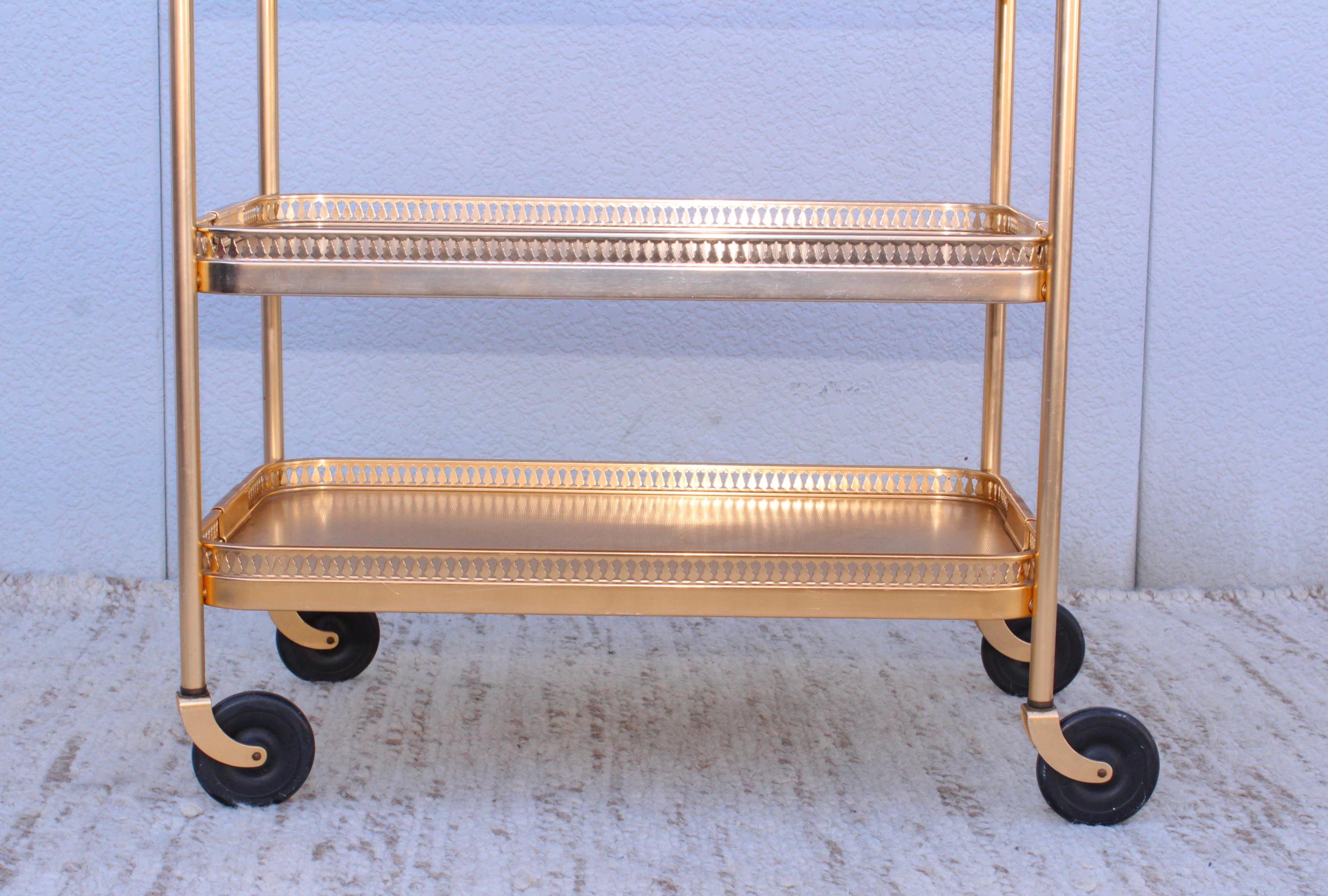 1960's Mid-Century Modern 3 Tier Bar Cart from England by Kaymet 1
