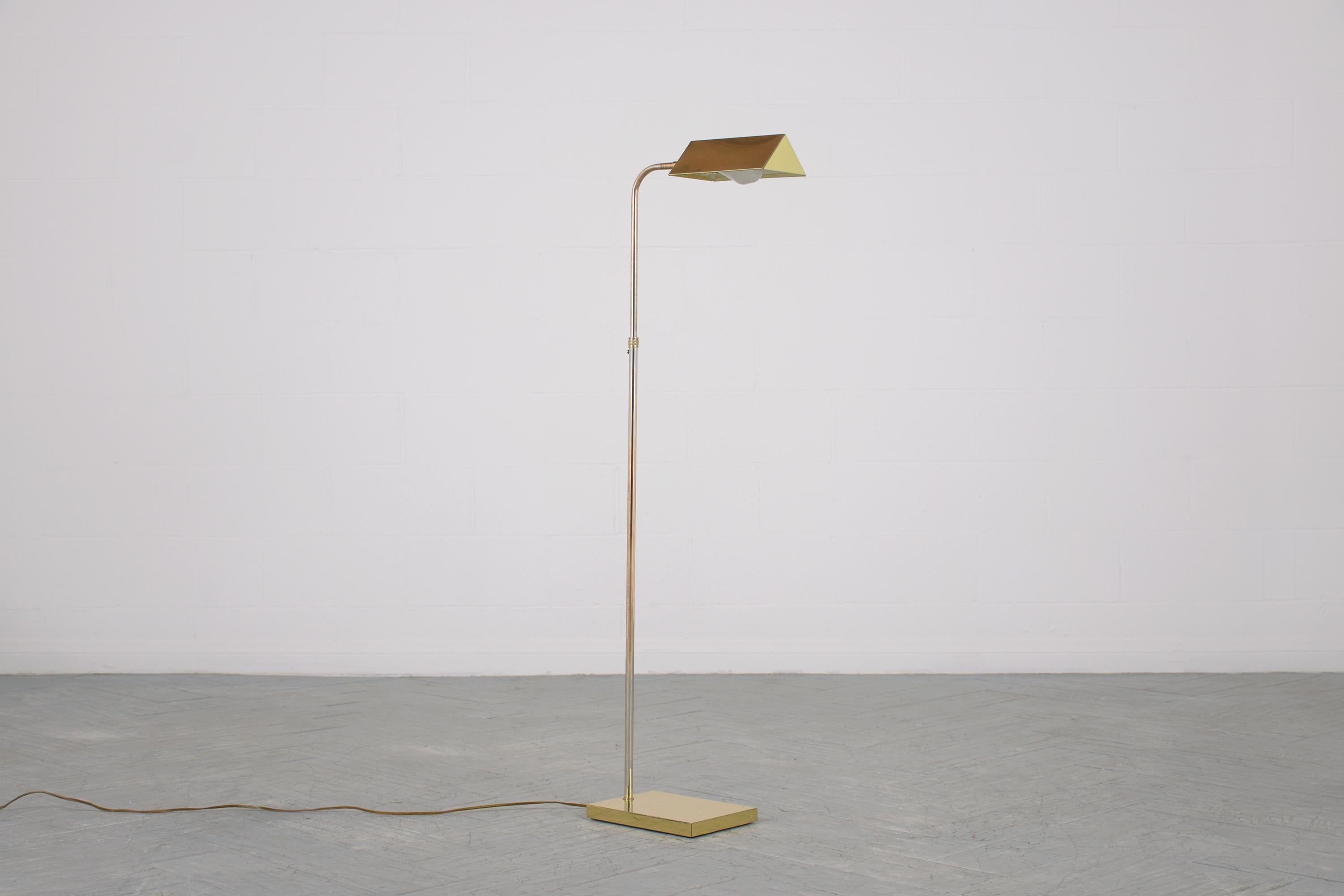 1960s Mid-Century Modern Adjustable Brass Floor Lamp For Sale 1