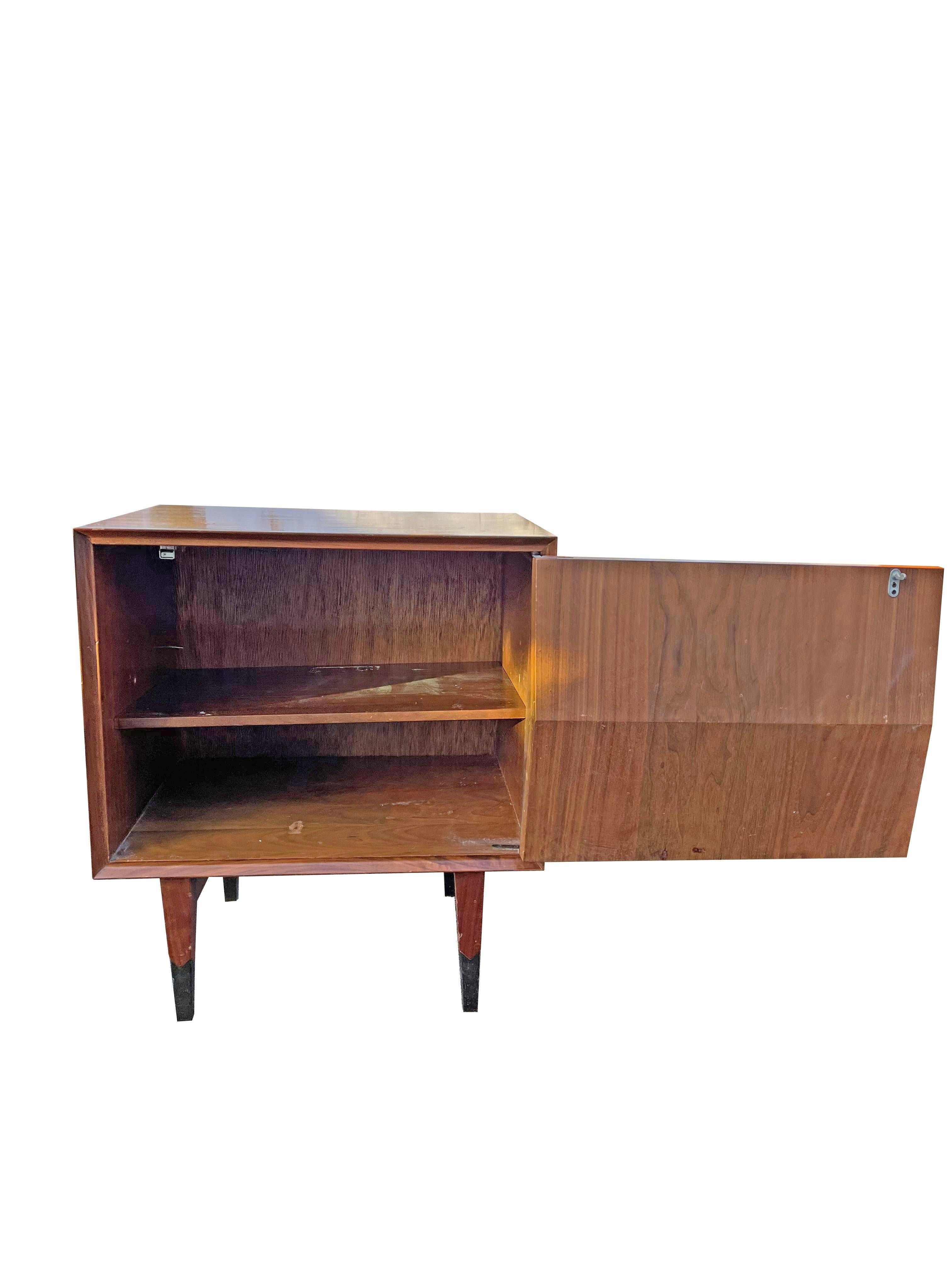 American 1960s Mid Century Modern Albert Parvin Gio Ponti Nightstand Sculpted Design For Sale
