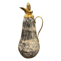 Vintage 1960s Mid-Century Modern Aldo Tura Goatskin and Brass Thermos Carafe
