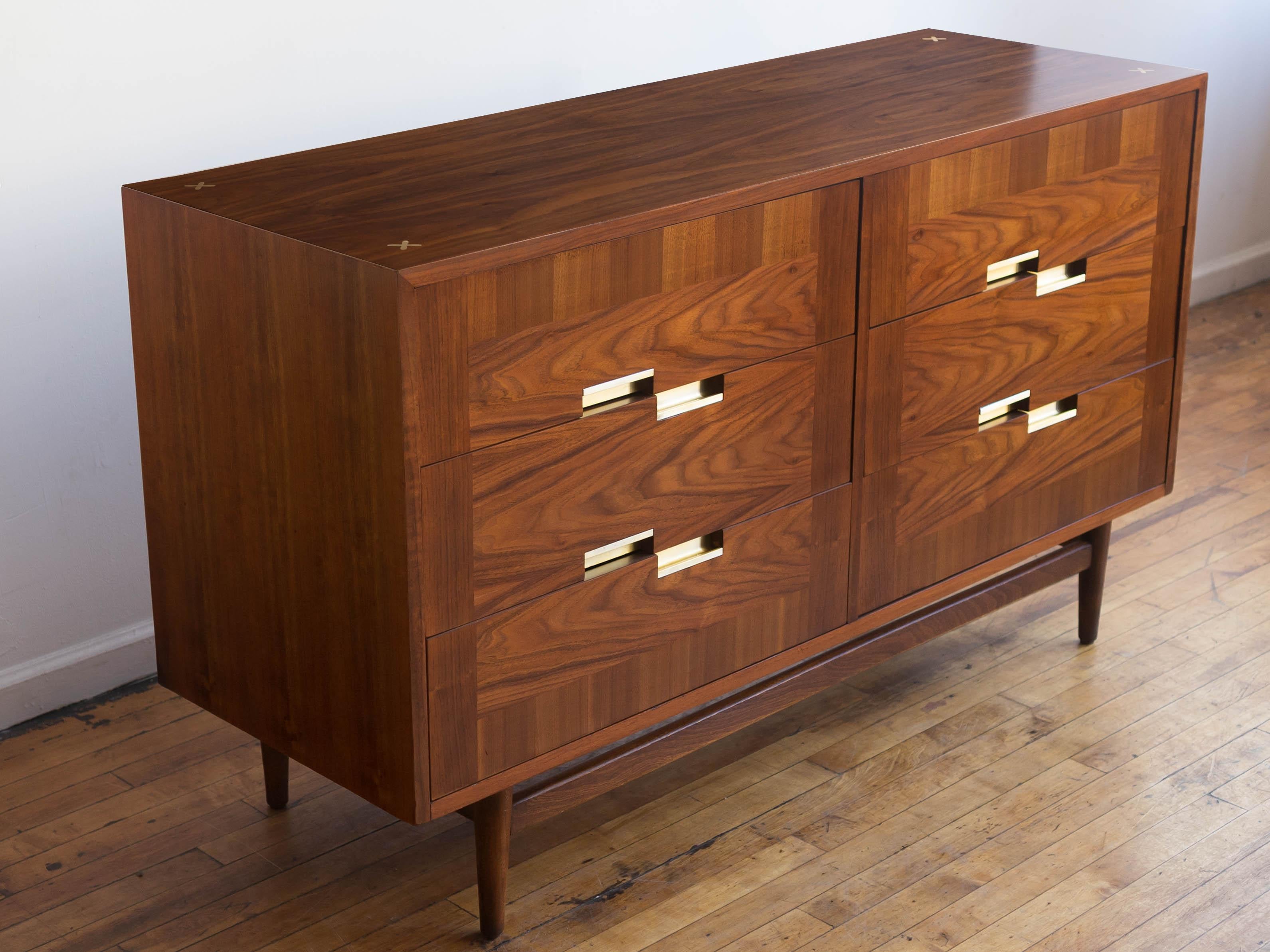 Mid-20th Century 1960's Mid-Century Modern American of Martinsville Accord 6-Drawer Lowboy