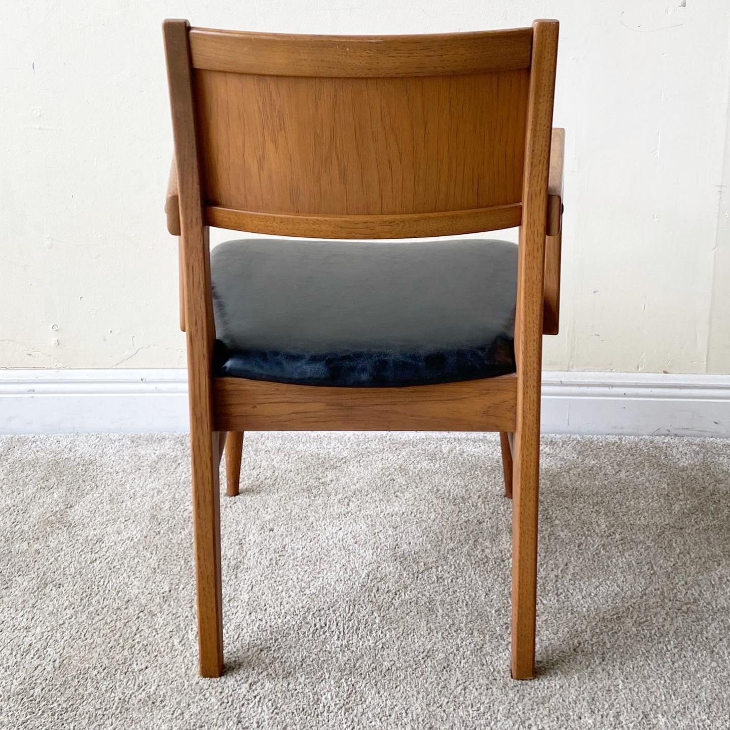 Unknown 1960s Mid-Century Modern Arm Chair With Side Chairs, 4 Pieces