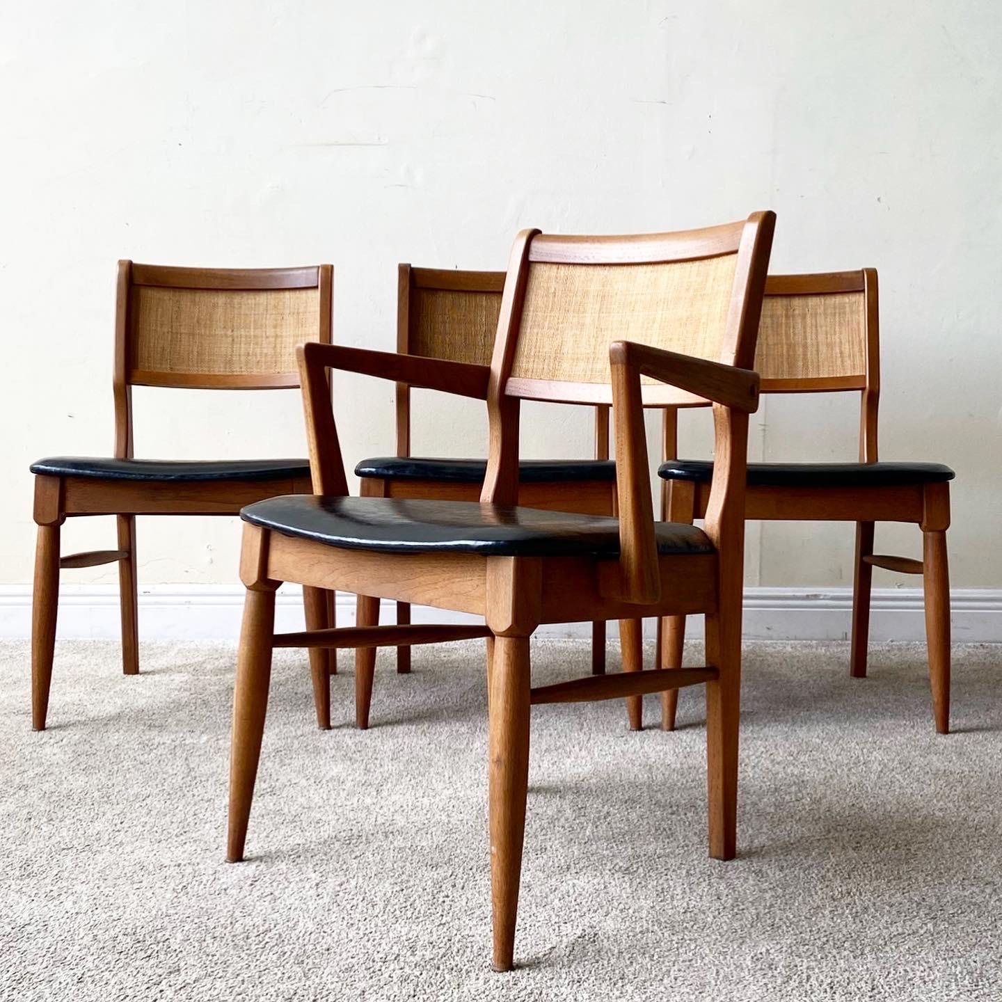 1960s Mid-Century Modern Arm Chair With Side Chairs, 4 Pieces In Good Condition In Delray Beach, FL