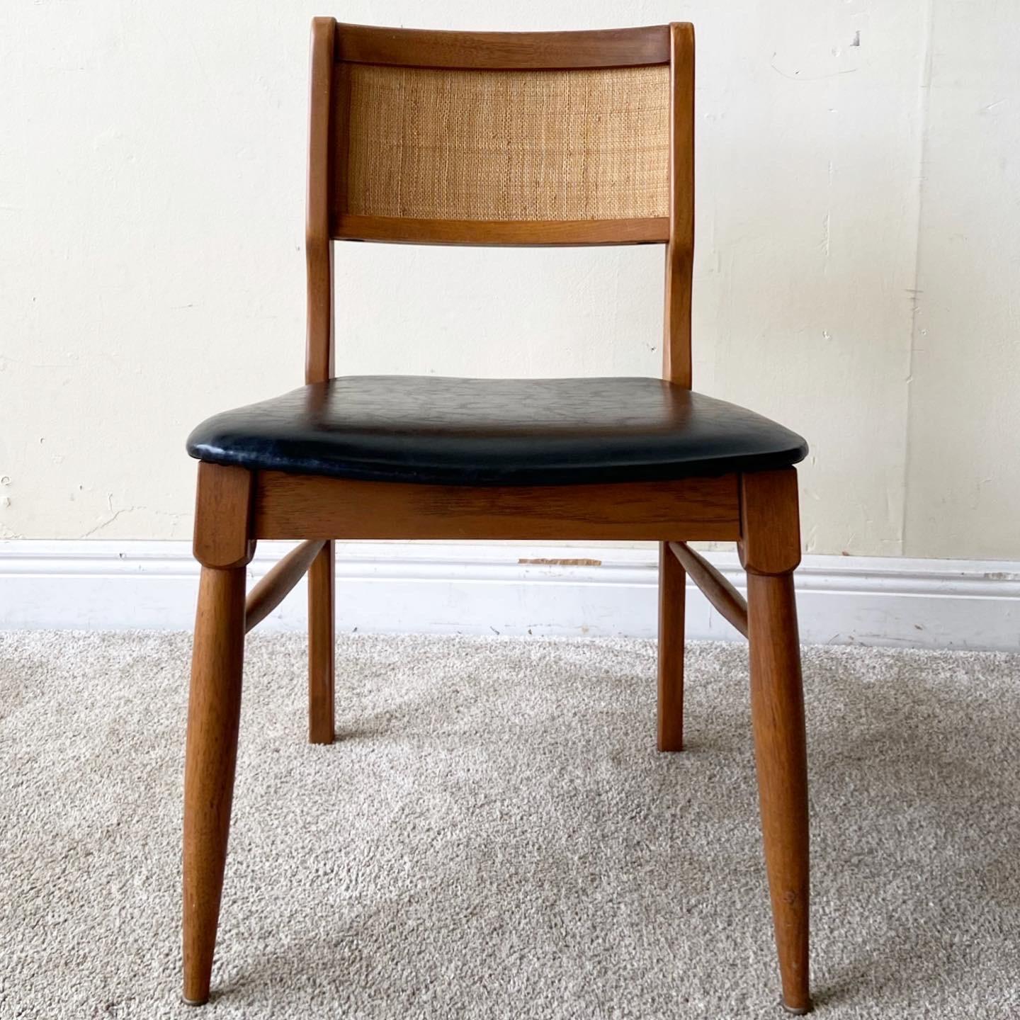 Wood 1960s Mid-Century Modern Arm Chair With Side Chairs, 4 Pieces