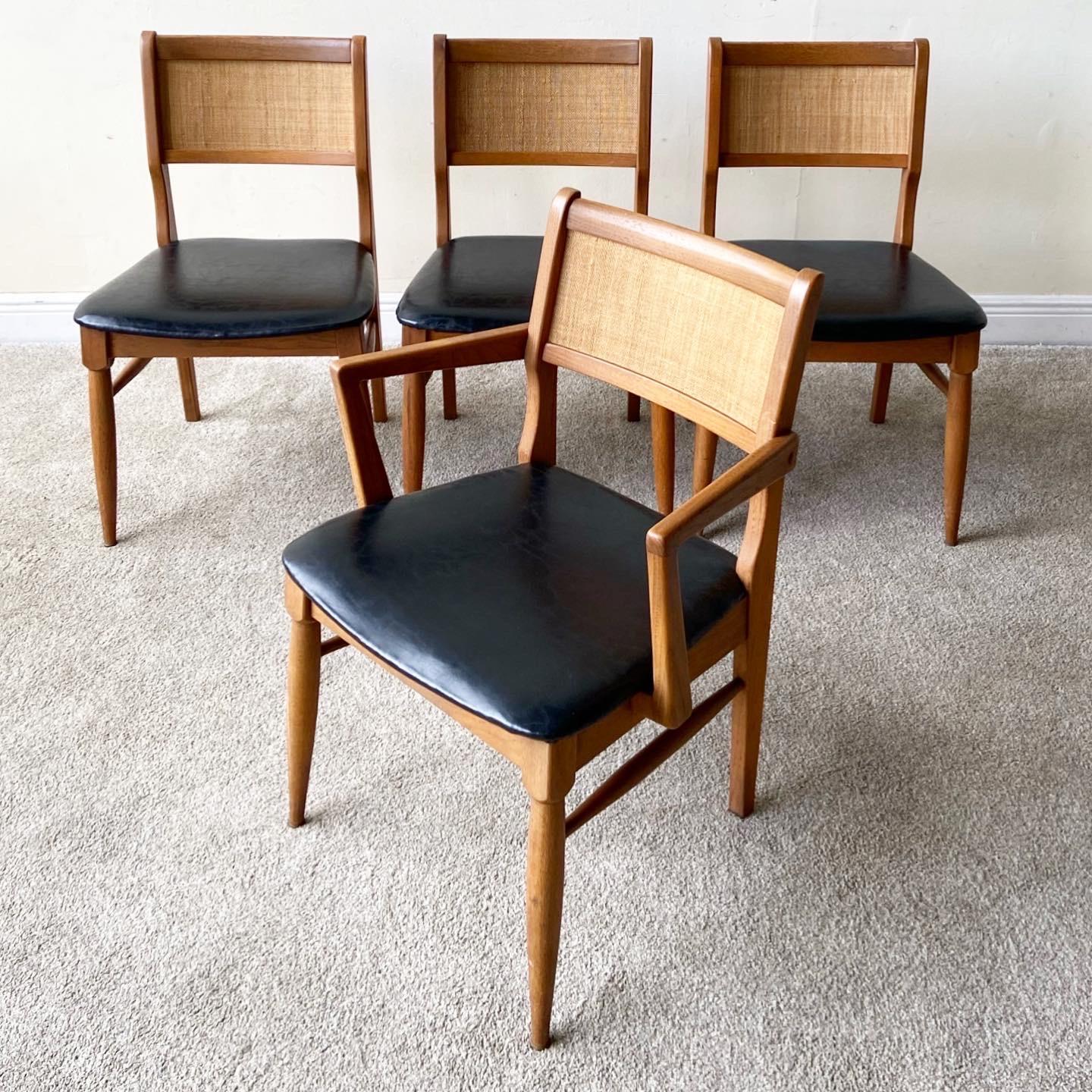1960s Mid-Century Modern Arm Chair With Side Chairs, 4 Pieces 1