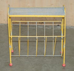 1960's MID CENTURY MODERN ATOMIC SPACE AGE MAGAZINE NEWSPAPER RACK