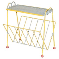 1960's MID CENTURY MODERN ATOMIC SPACE AGE MAGAZINE NEWSPAPER RACK