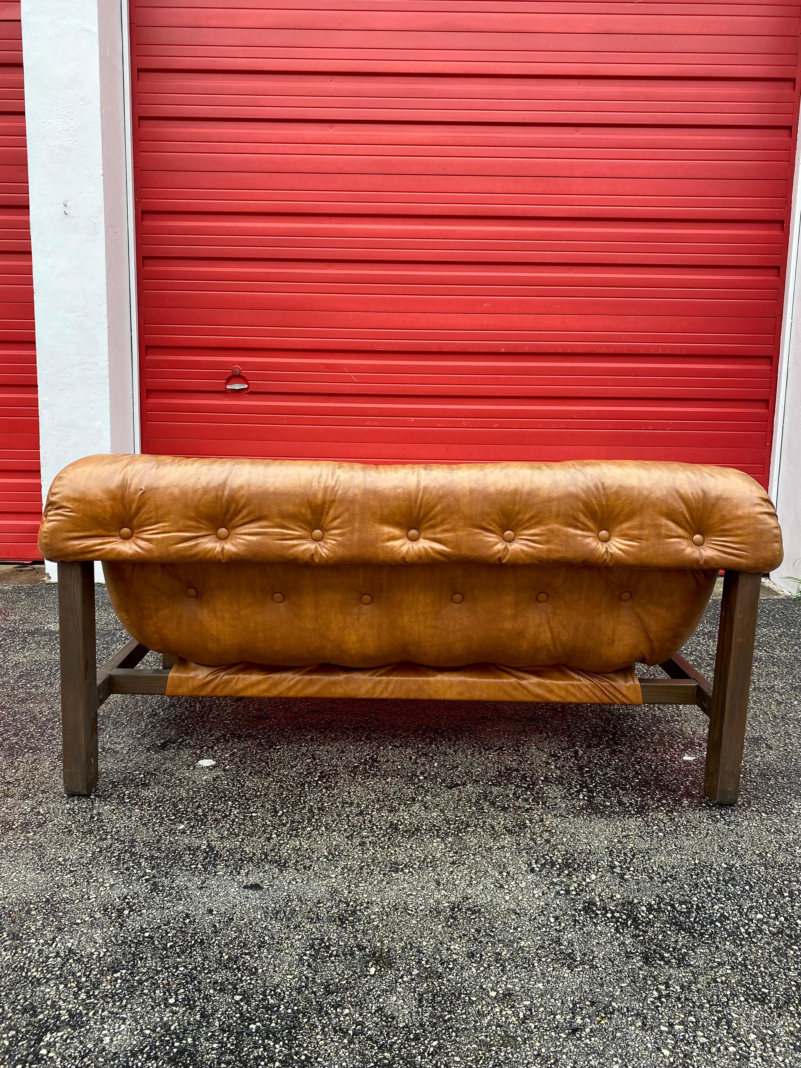 1960s Mid-Century Modern Attributed to Jean Gillon Tufted Sling Sofa 5