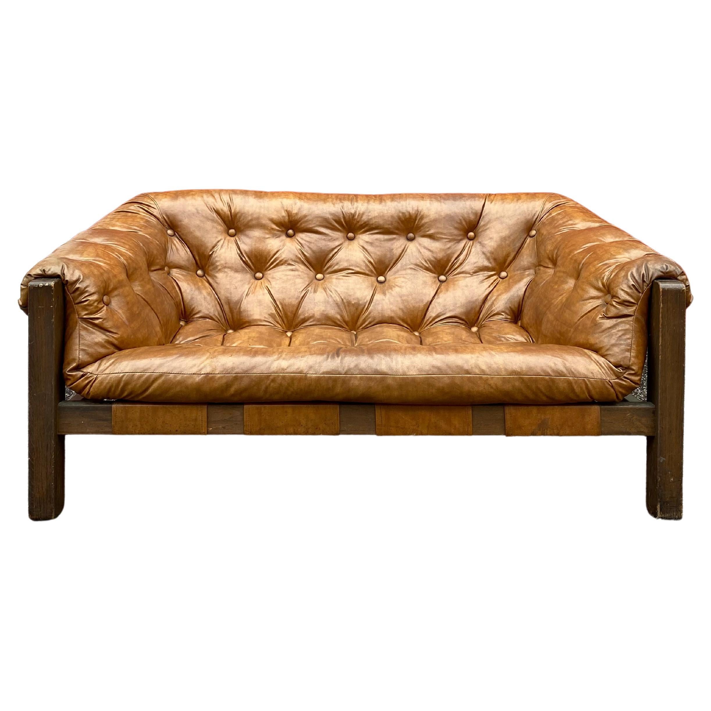 1960s Mid-Century Modern Attributed to Jean Gillon Tufted Sling Sofa