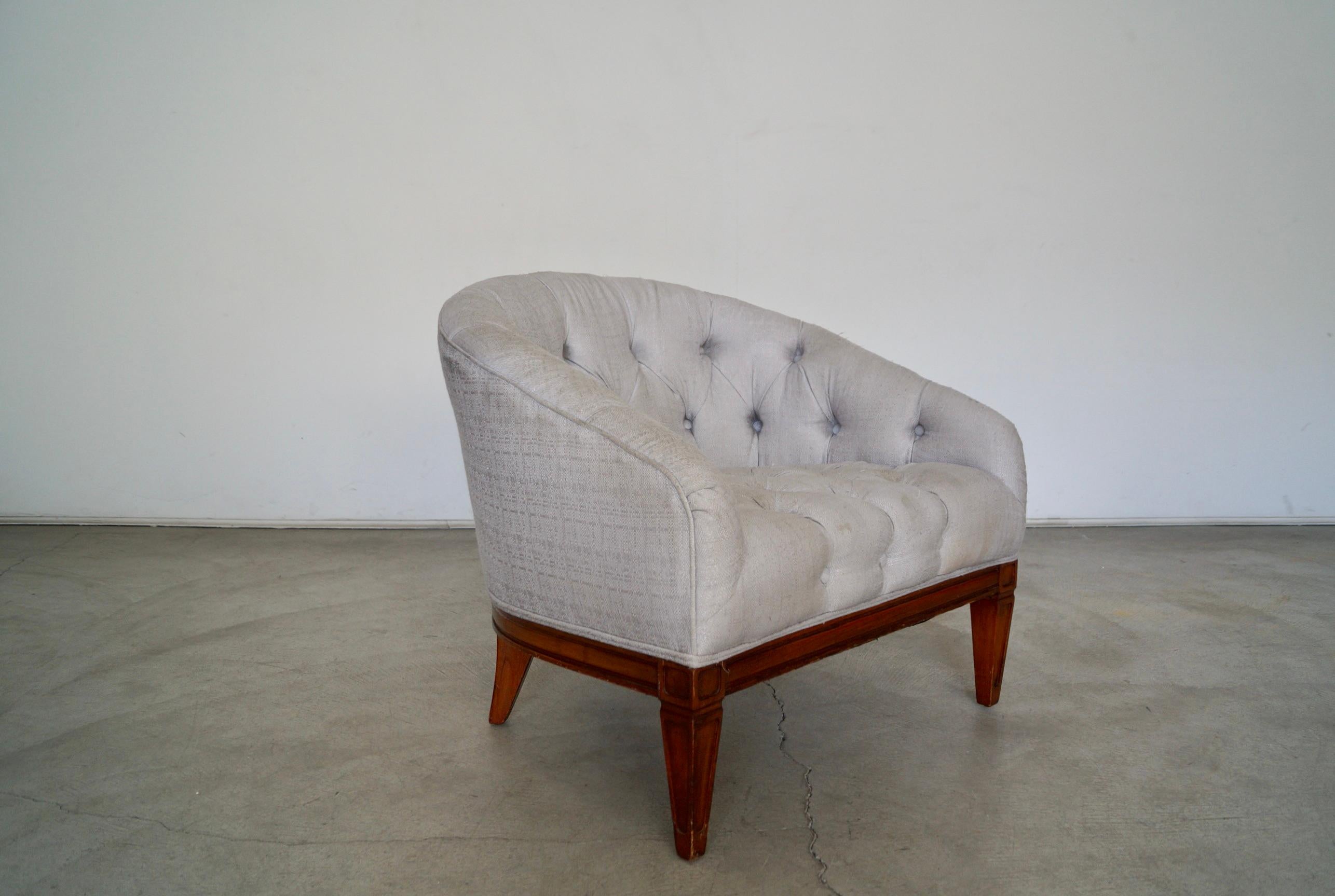 1960's Mid-Century Modern Barrel Back Lounge Chair For Sale 6