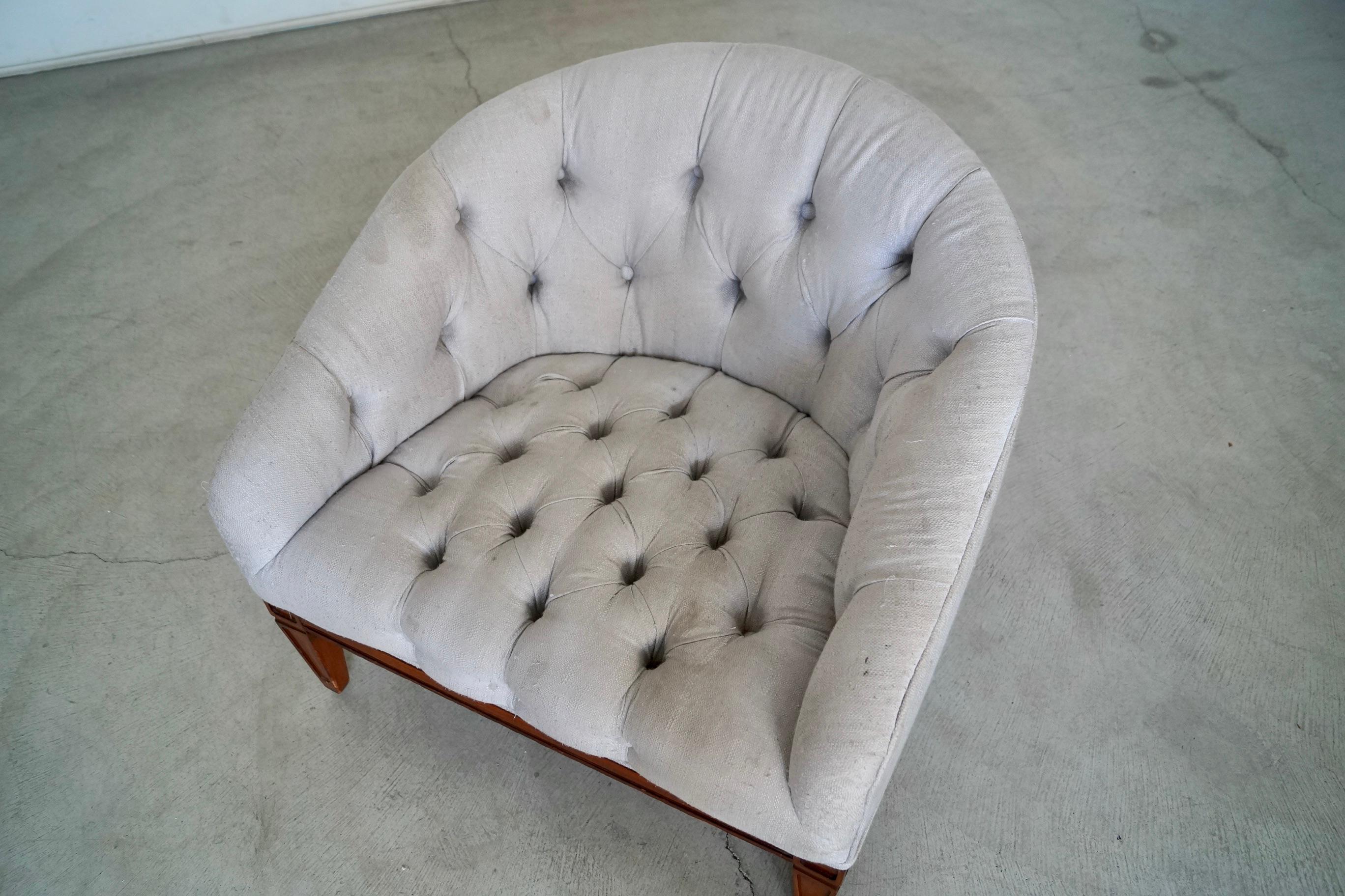 1960's Mid-Century Modern Barrel Back Lounge Chair For Sale 9