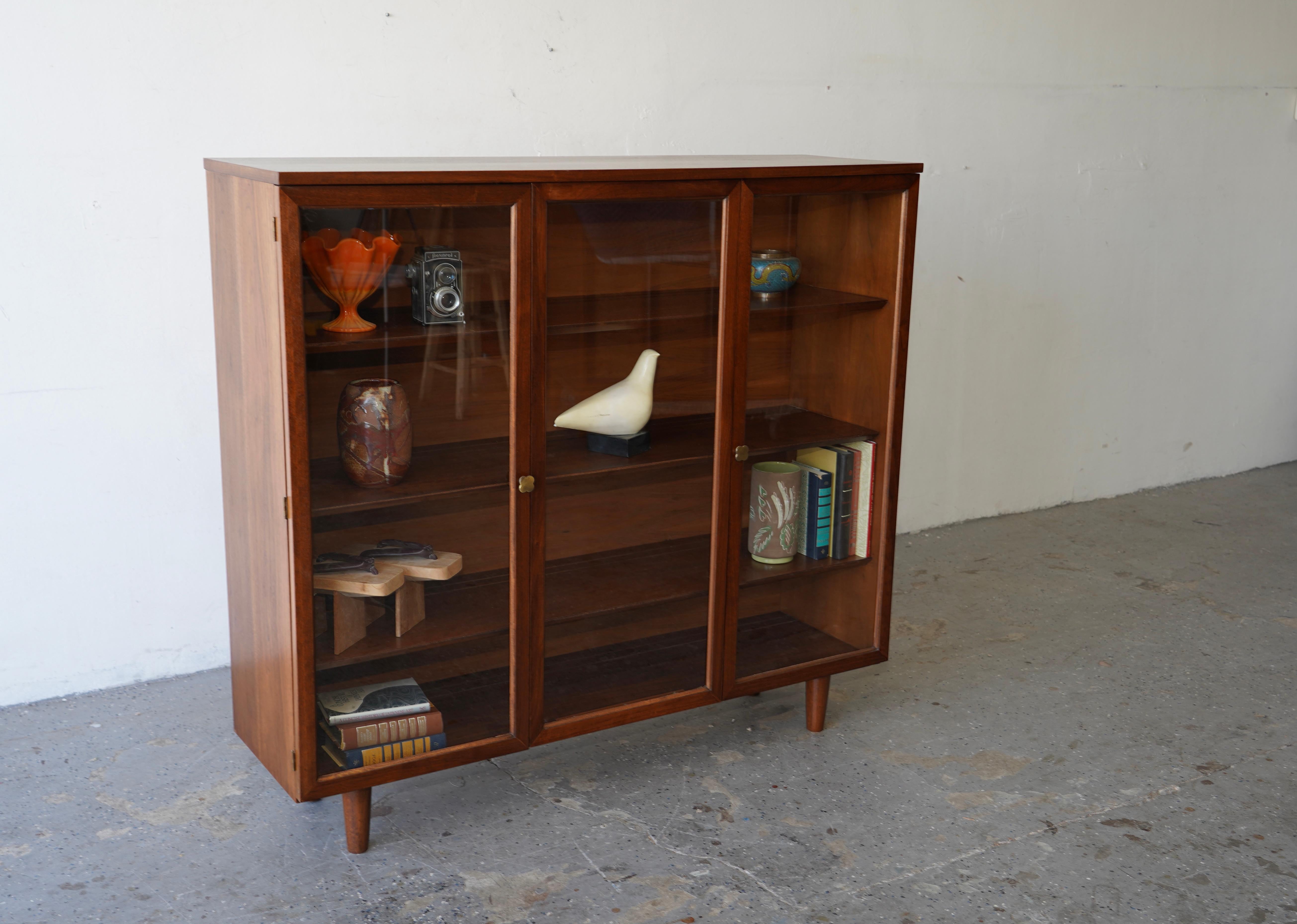 American 1960s Mid Century Modern Basic Witz Bookcase Display Cabinet