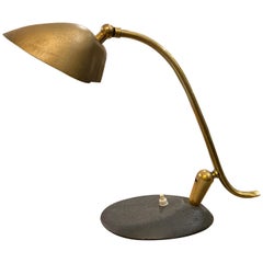 1960s Mid-Century Modern Brass and Metal Italian Desk Lamp