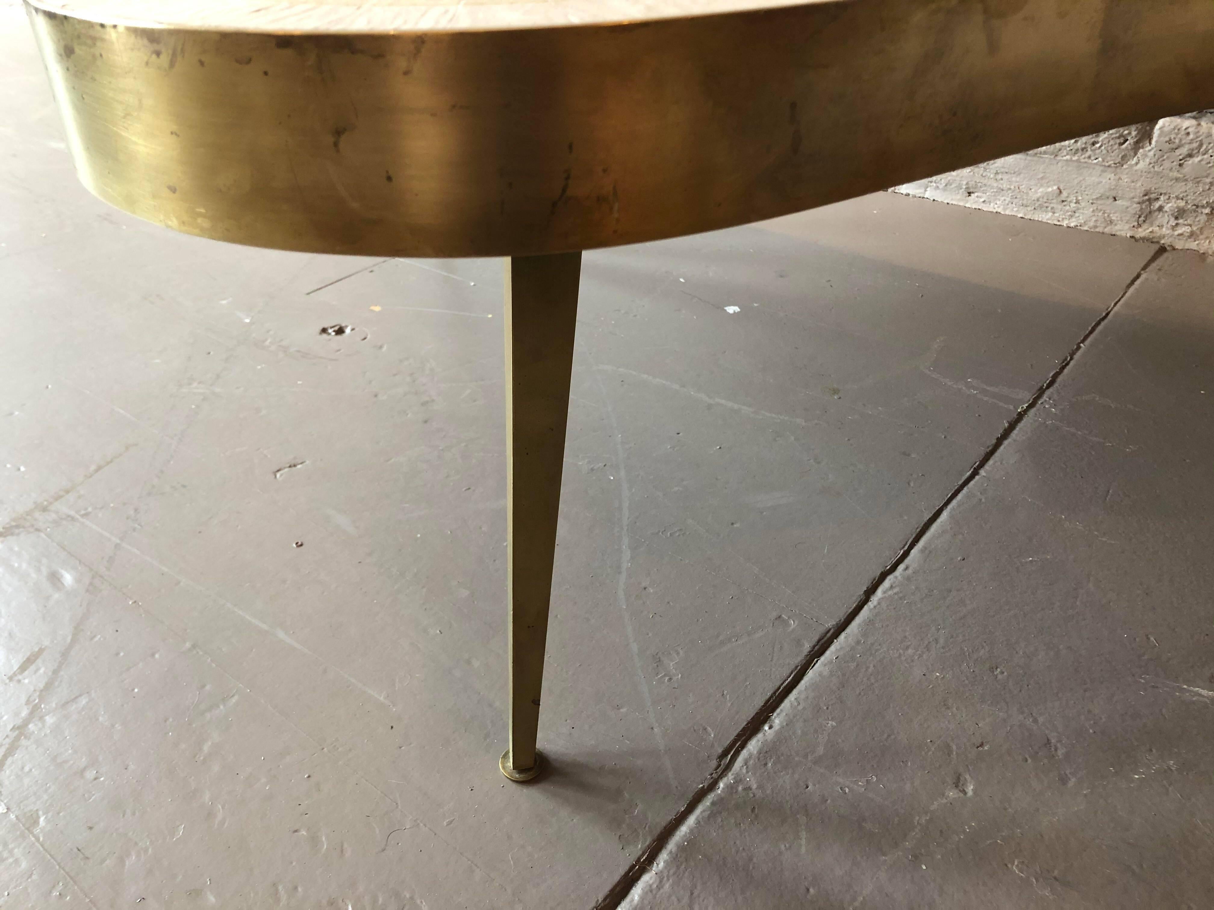 1960s Mid-Century Modern Brass and Mosaic Tile Coffee Table 2