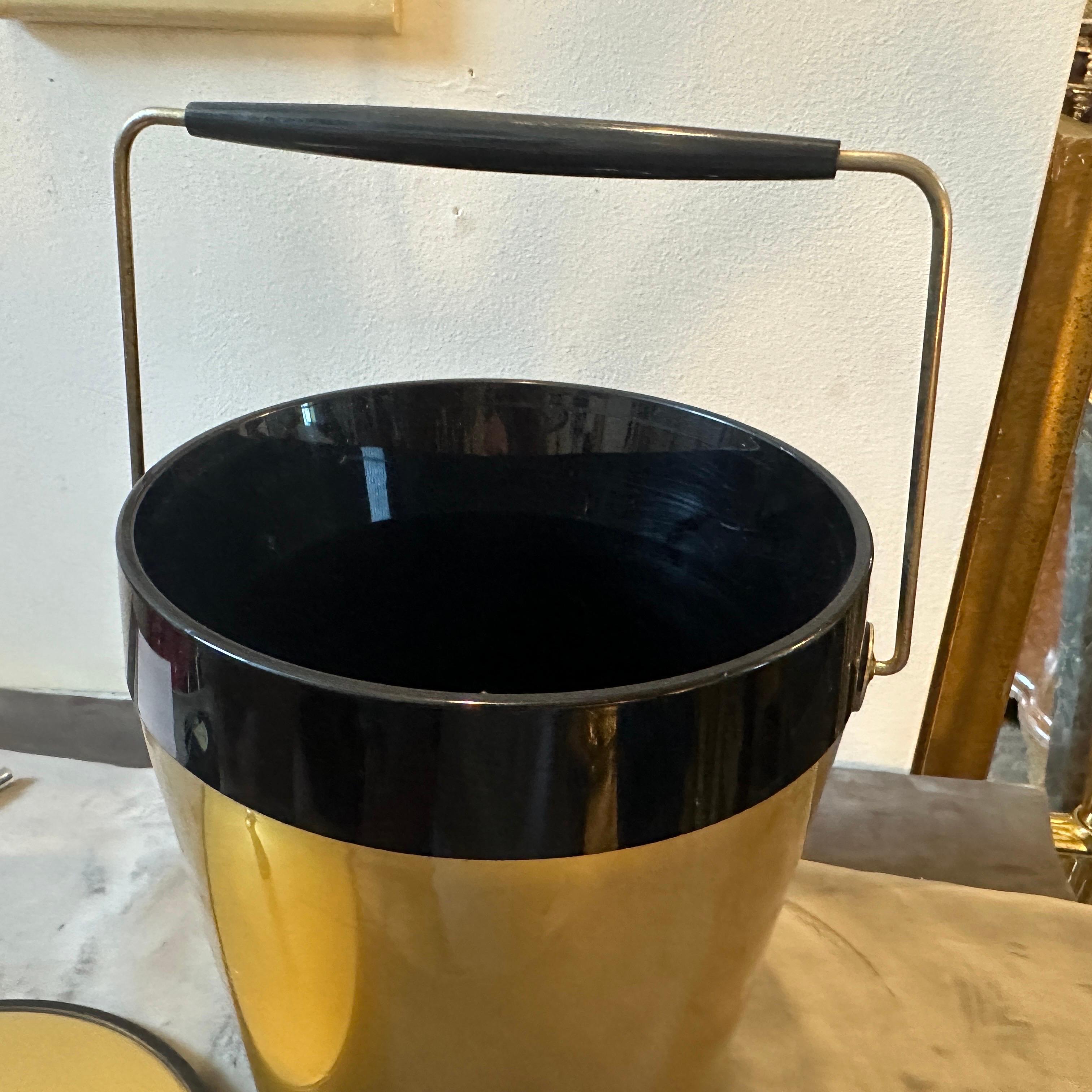 1960s Mid-Century Modern Brass and Resin Ice Bucket For Sale 2