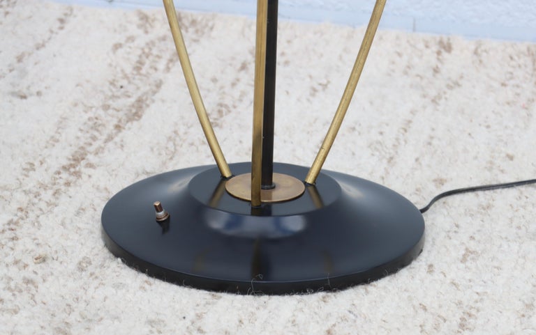 1960s Mid-Century Modern Brass and Wood French Floor Lamp For Sale at ...