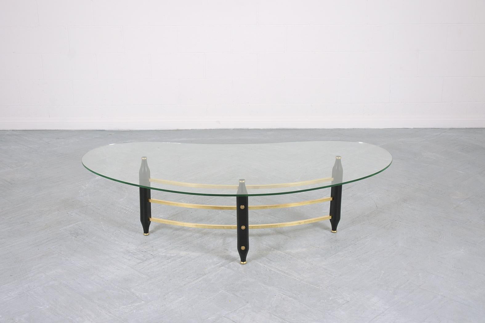 Mid-Century Modern Clear Glass Top Coffee Table 1