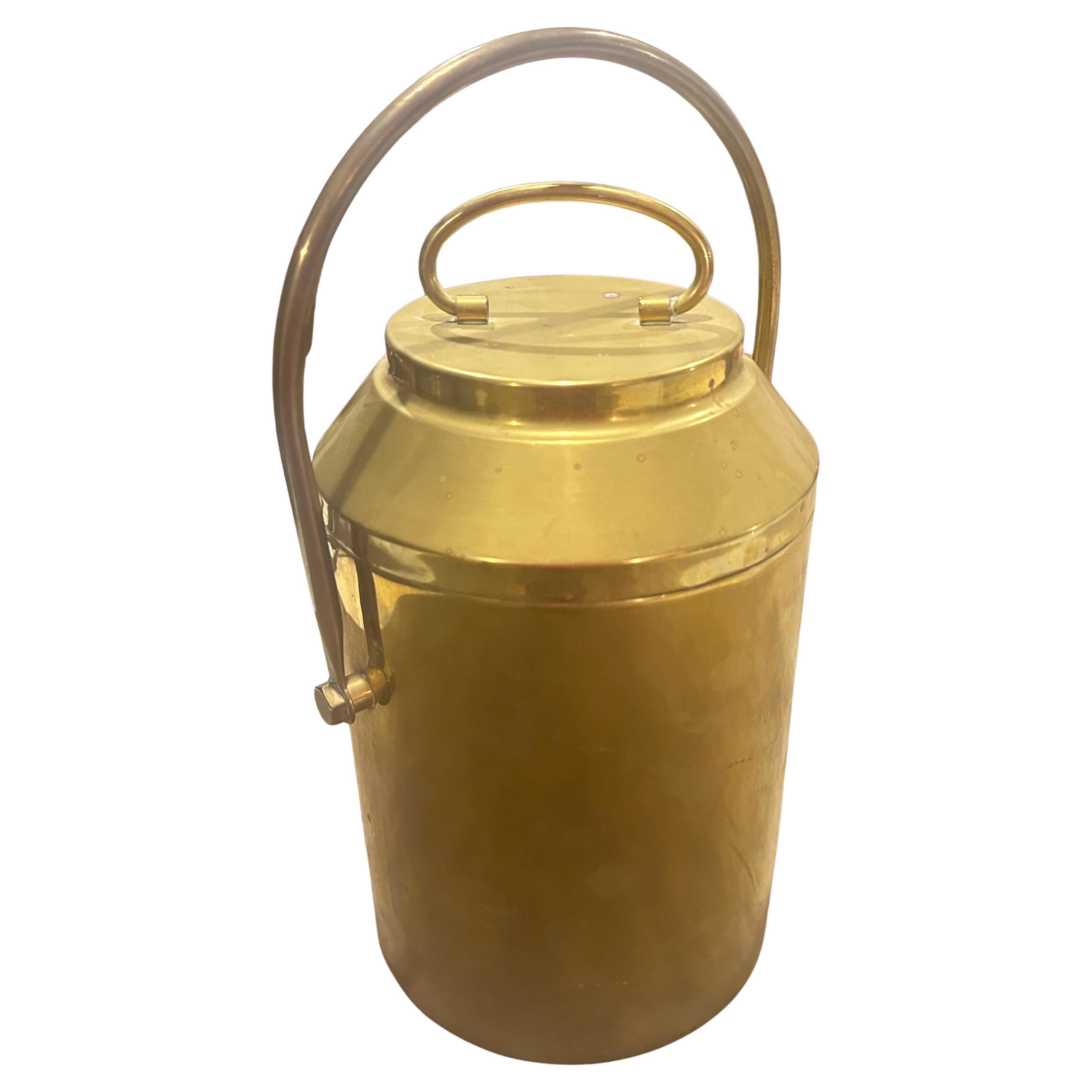 Mid-Century Modern Brass Ice Bucket, Italian Design, Circa 1960 For Sale