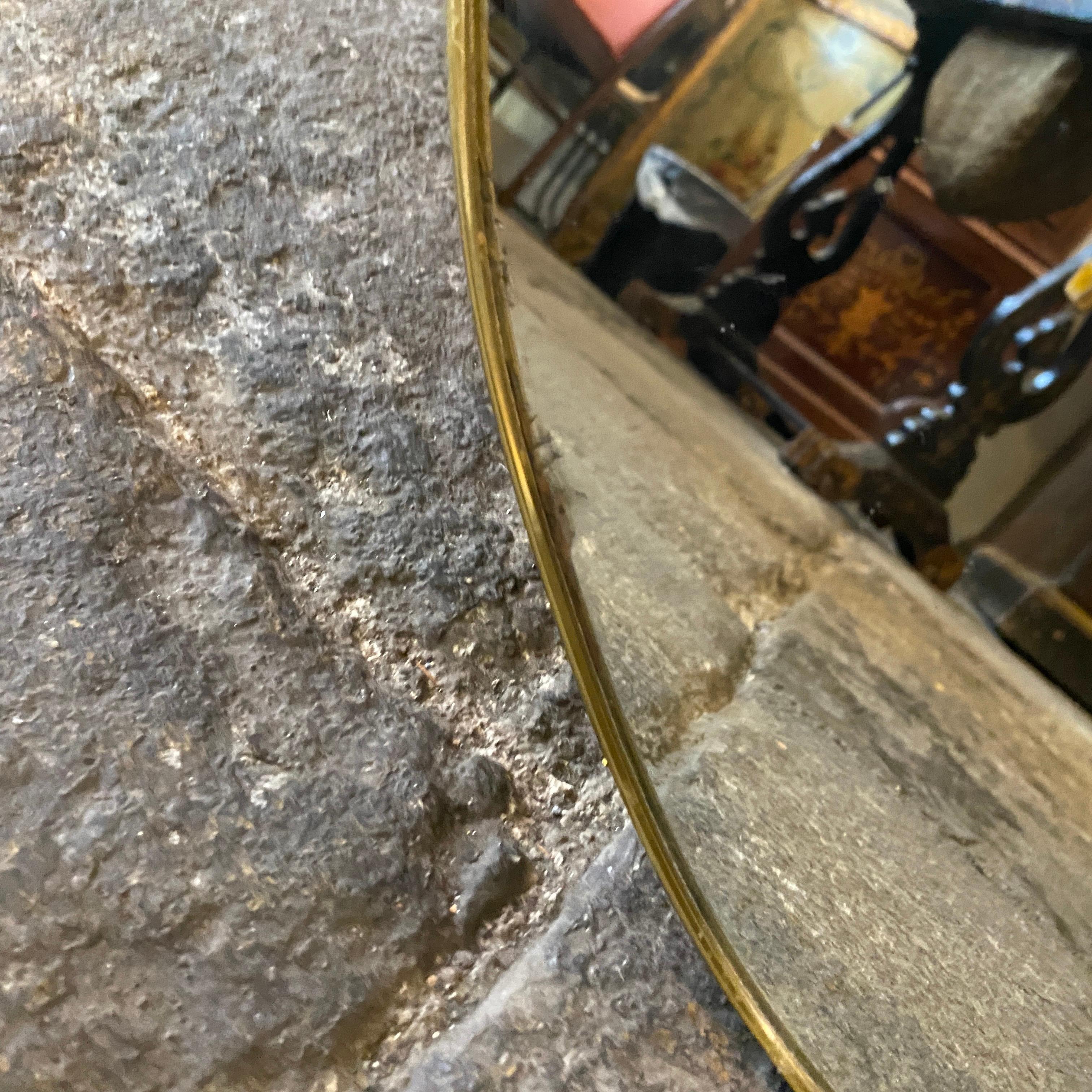 1960s Mid-Century Modern Brass Italian Wall Mirror in the Manner of Giò Ponti 3