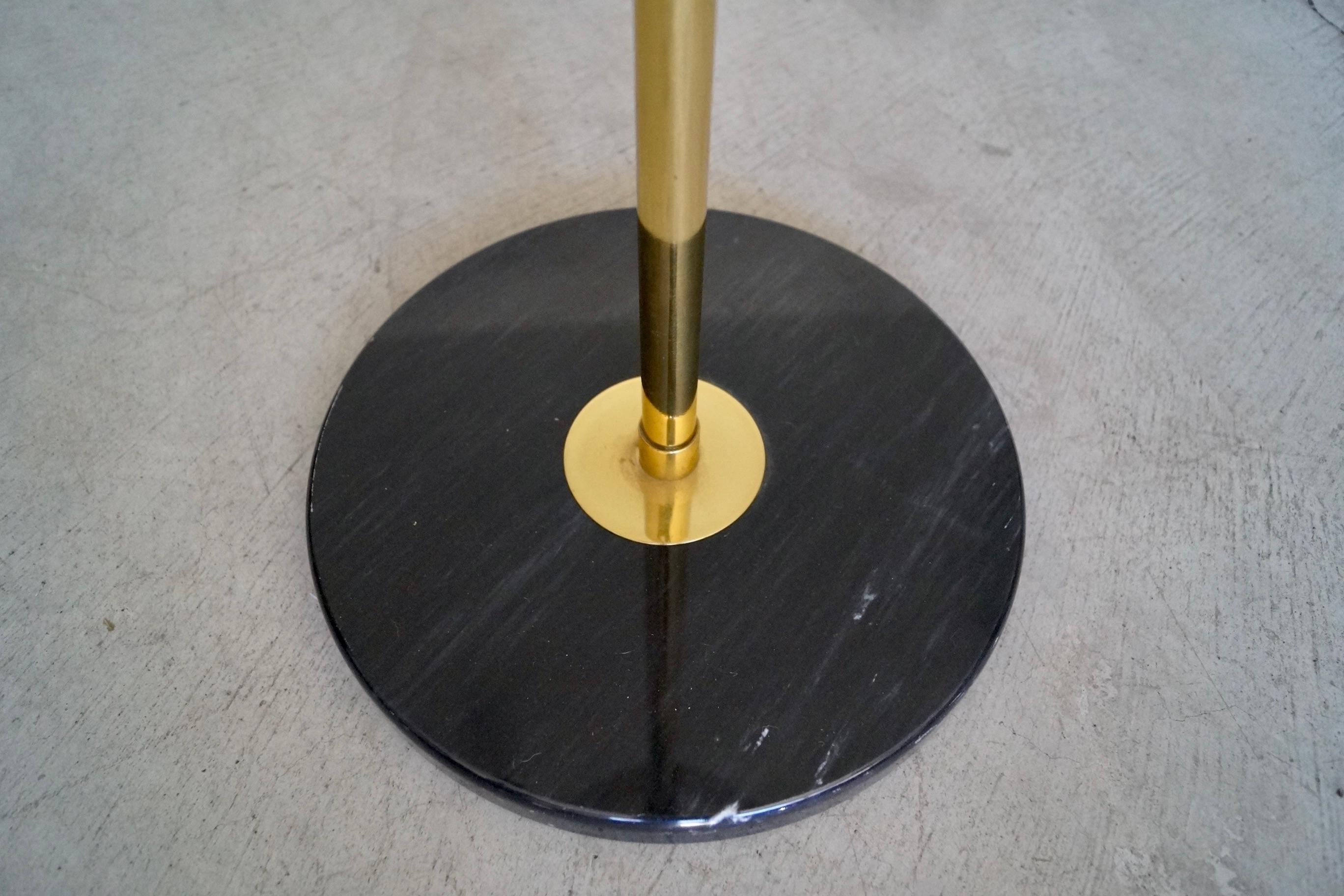 1960's Mid-Century Modern Brass & Marble Adjustable Floor Lamp For Sale 7