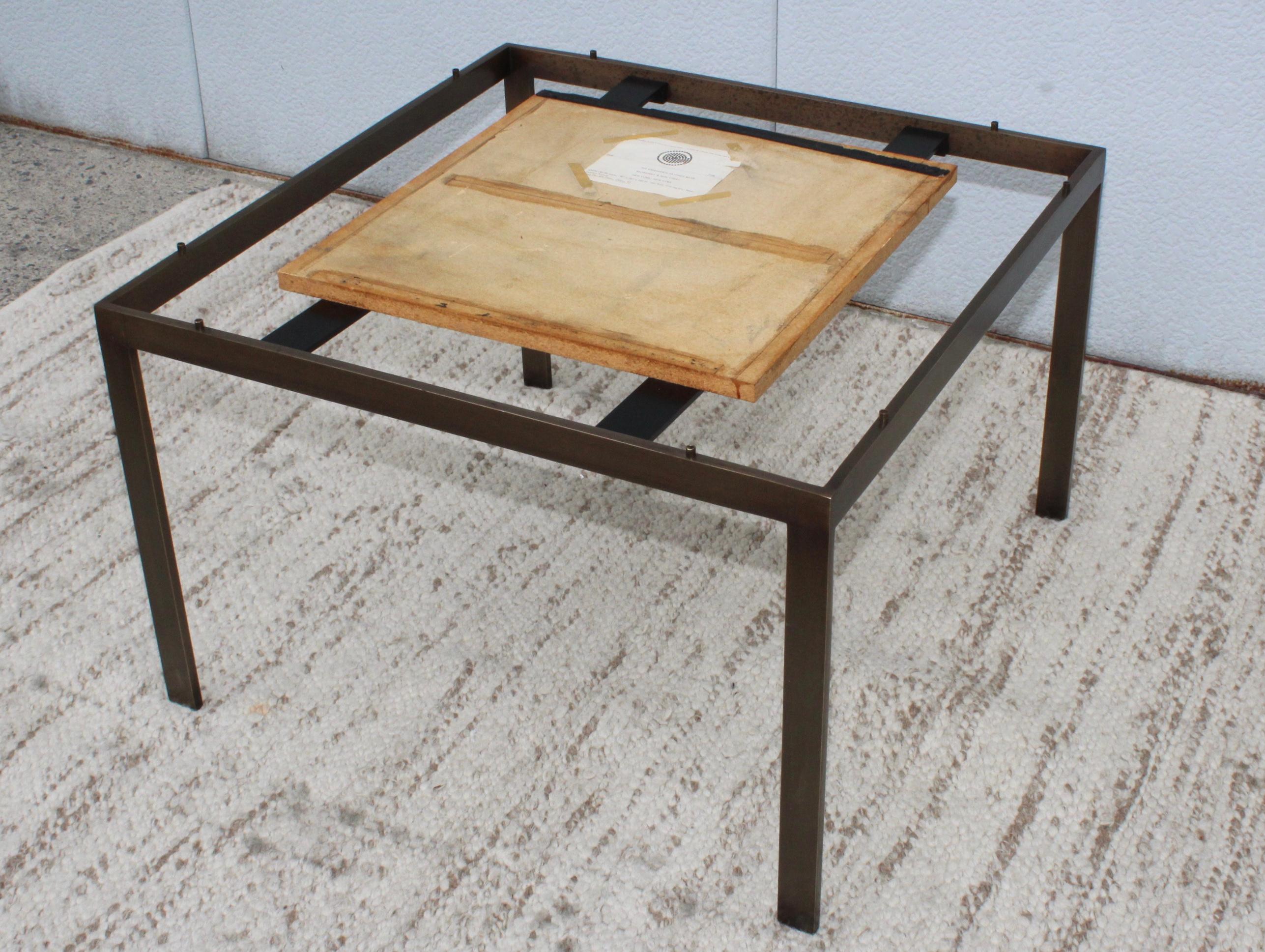 1960's Mid-Century Modern Bronze and Rosa Tica Marble Custom Made Coffee Table For Sale 5