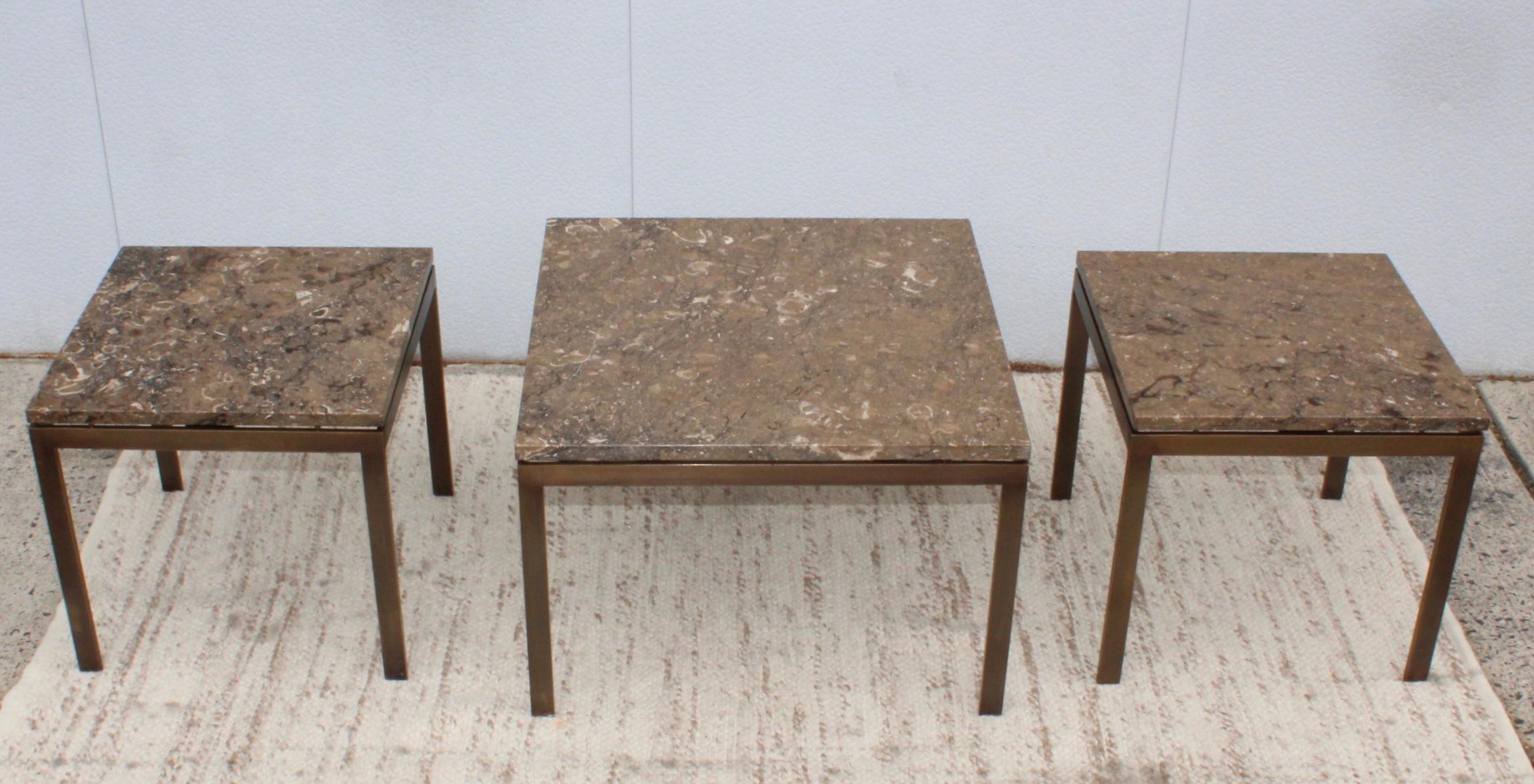 1960's Mid-Century Modern Bronze and Rosa Tica Marble Custom Made Coffee Table For Sale 9