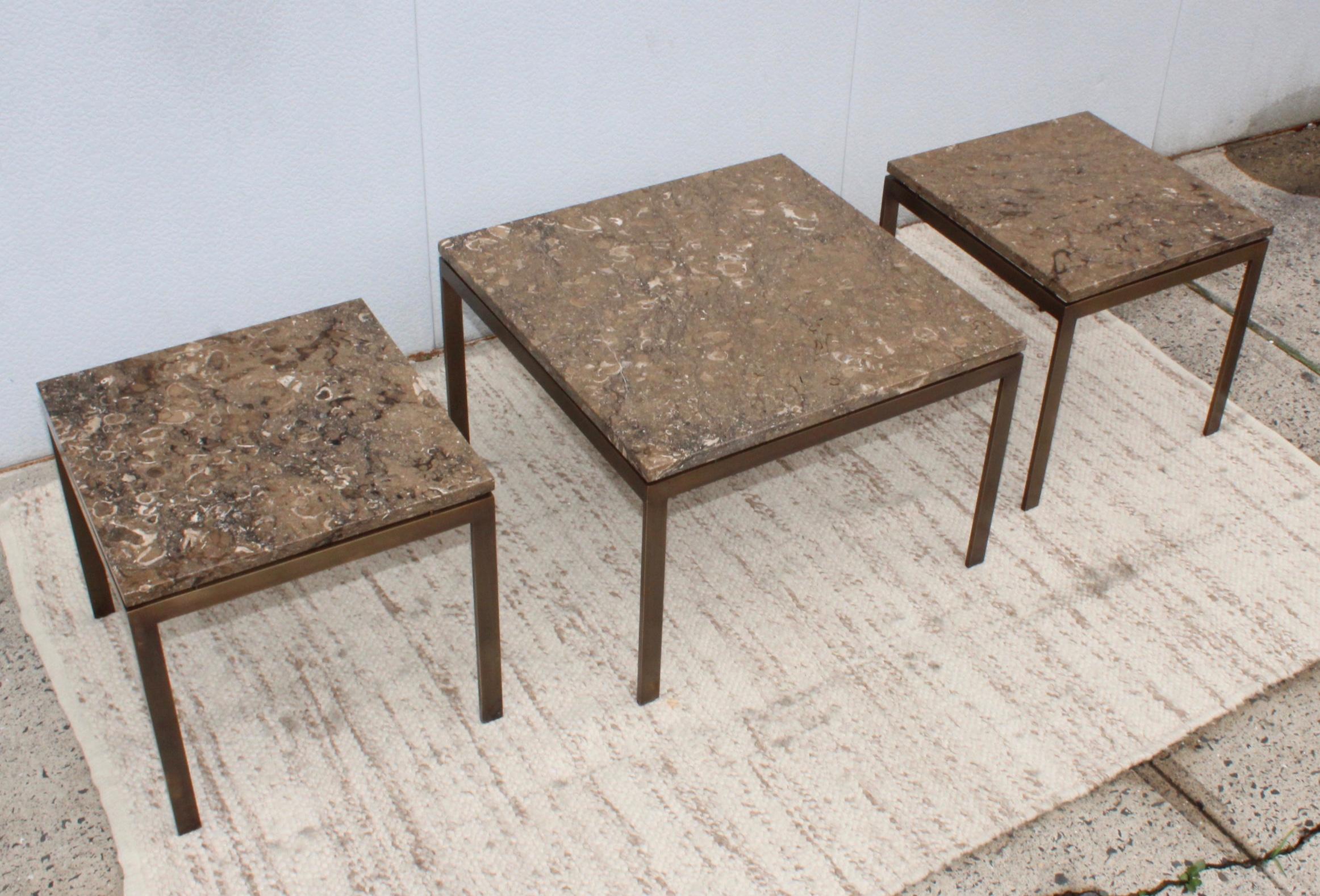 1960's Mid-Century Modern Bronze and Rosa Tica Marble Custom Made Coffee Table For Sale 10