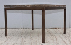 1960's Mid-Century Modern Bronze and Rosa Tica Marble Custom Made Coffee Table
