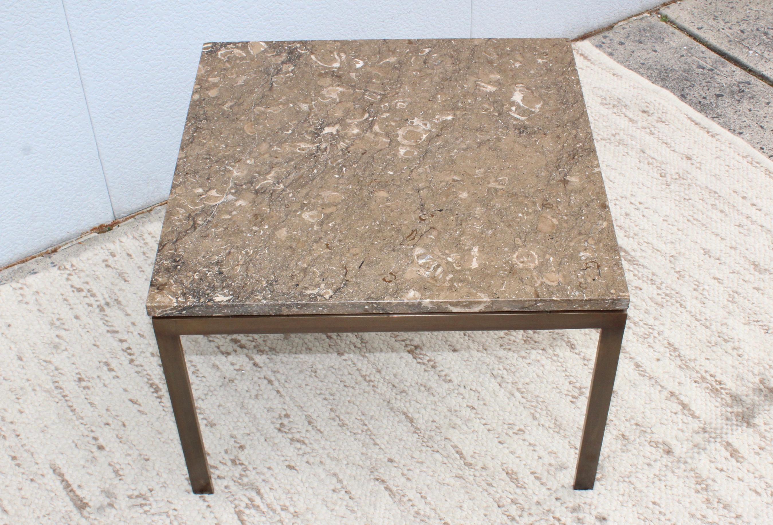 1960's Mid-Century Modern Bronze and Rosa Tica Marble Custom Made Coffee Table For Sale 2