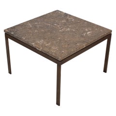 1960's Mid-Century Modern Bronze and Rosa Tica Marble Custom Made Coffee Table