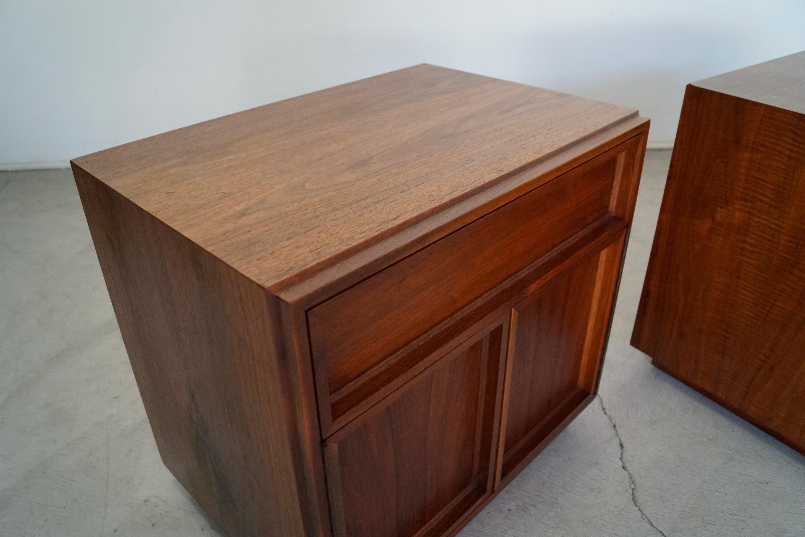 1960's Mid-Century Modern Brown Saltman Walnut Nightstands, a Pair 6