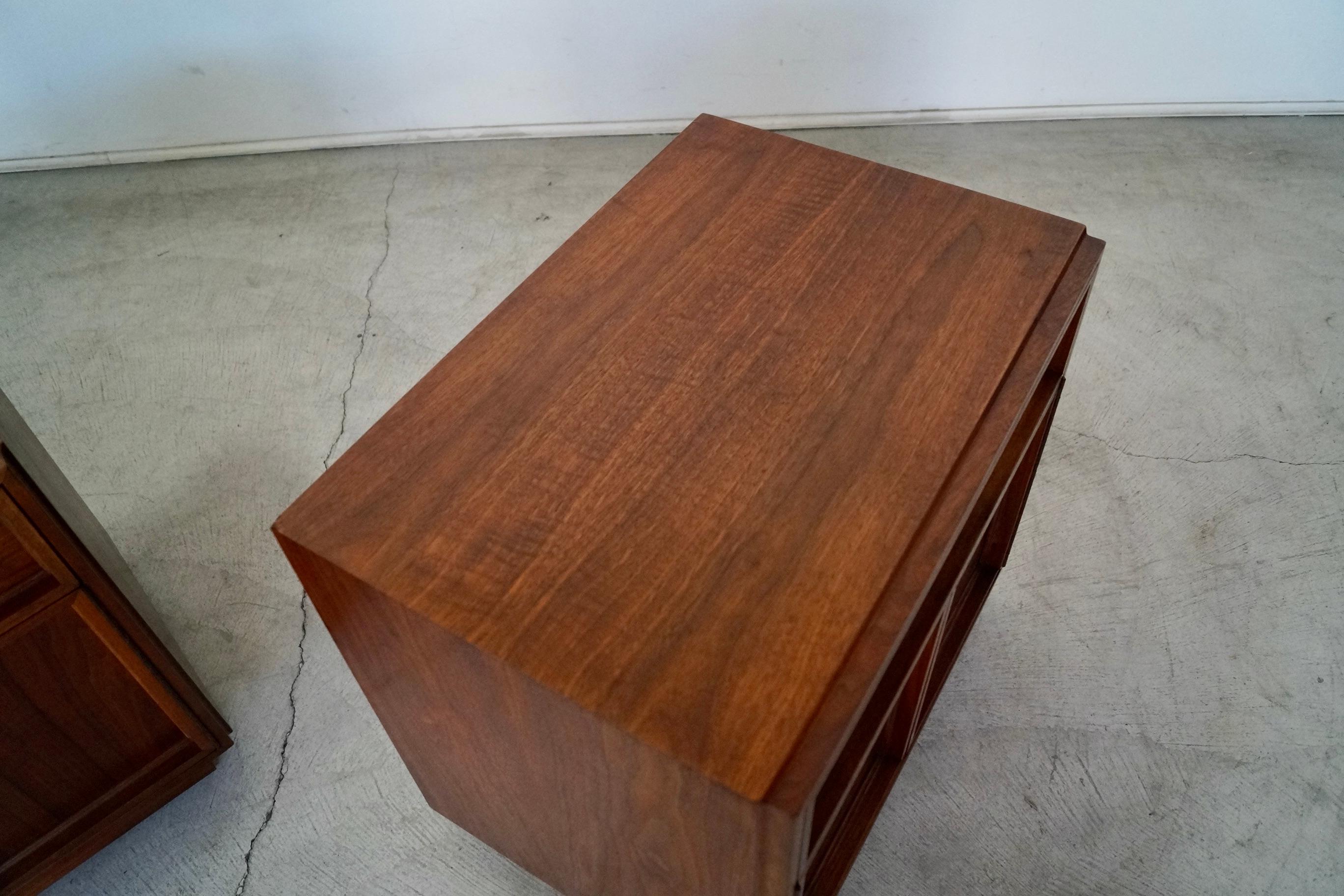 1960's Mid-Century Modern Brown Saltman Walnut Nightstands, a Pair 9