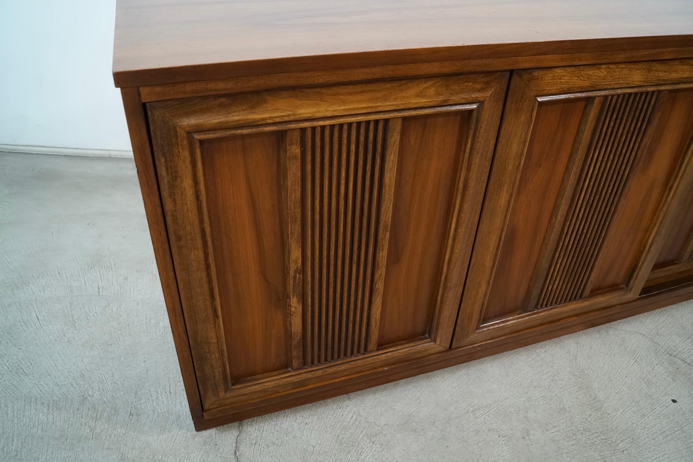 1960's Mid-Century Modern Brutalist Walnut Credenza / Sideboard For Sale 10