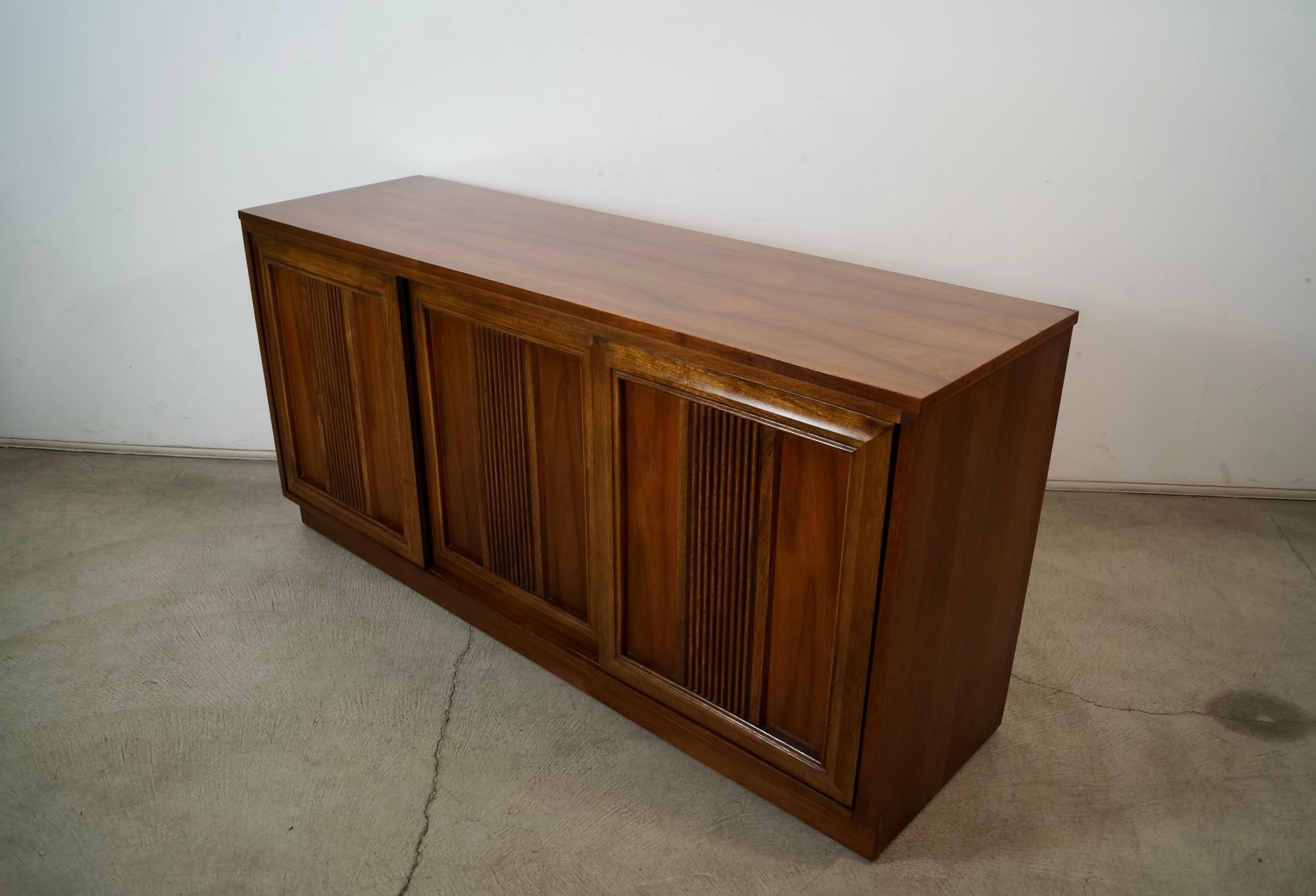 1960's Mid-Century Modern Brutalist Walnut Credenza / Sideboard For Sale 1