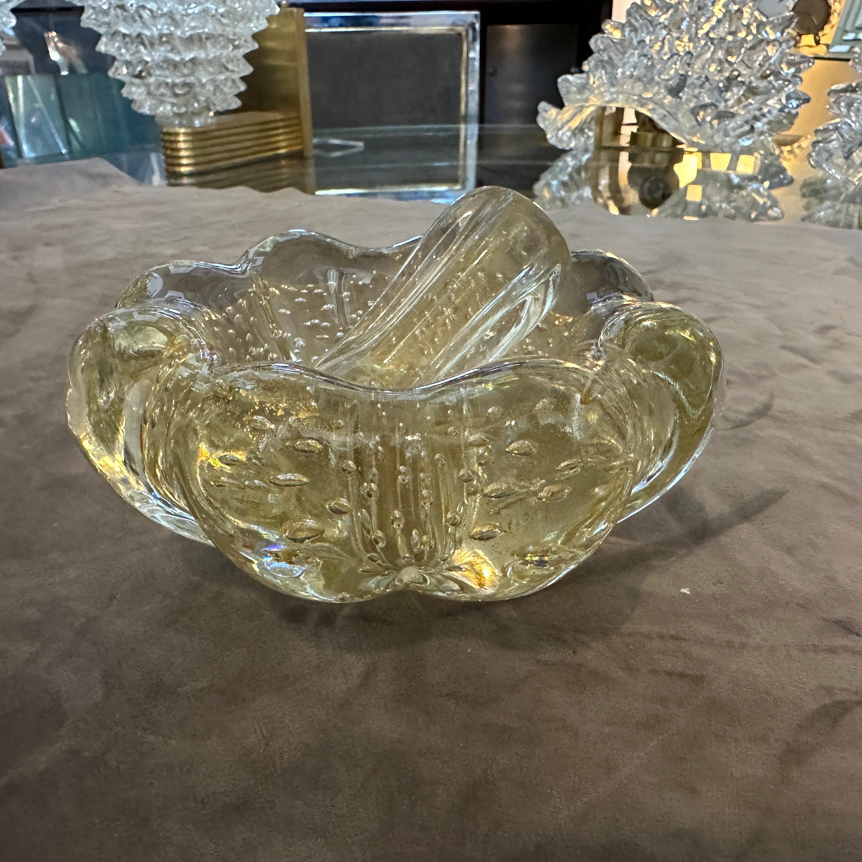1960er Jahre Mid-Century Modern Bullicante Murano Glas Aschenbecher von Barovier im Angebot 2