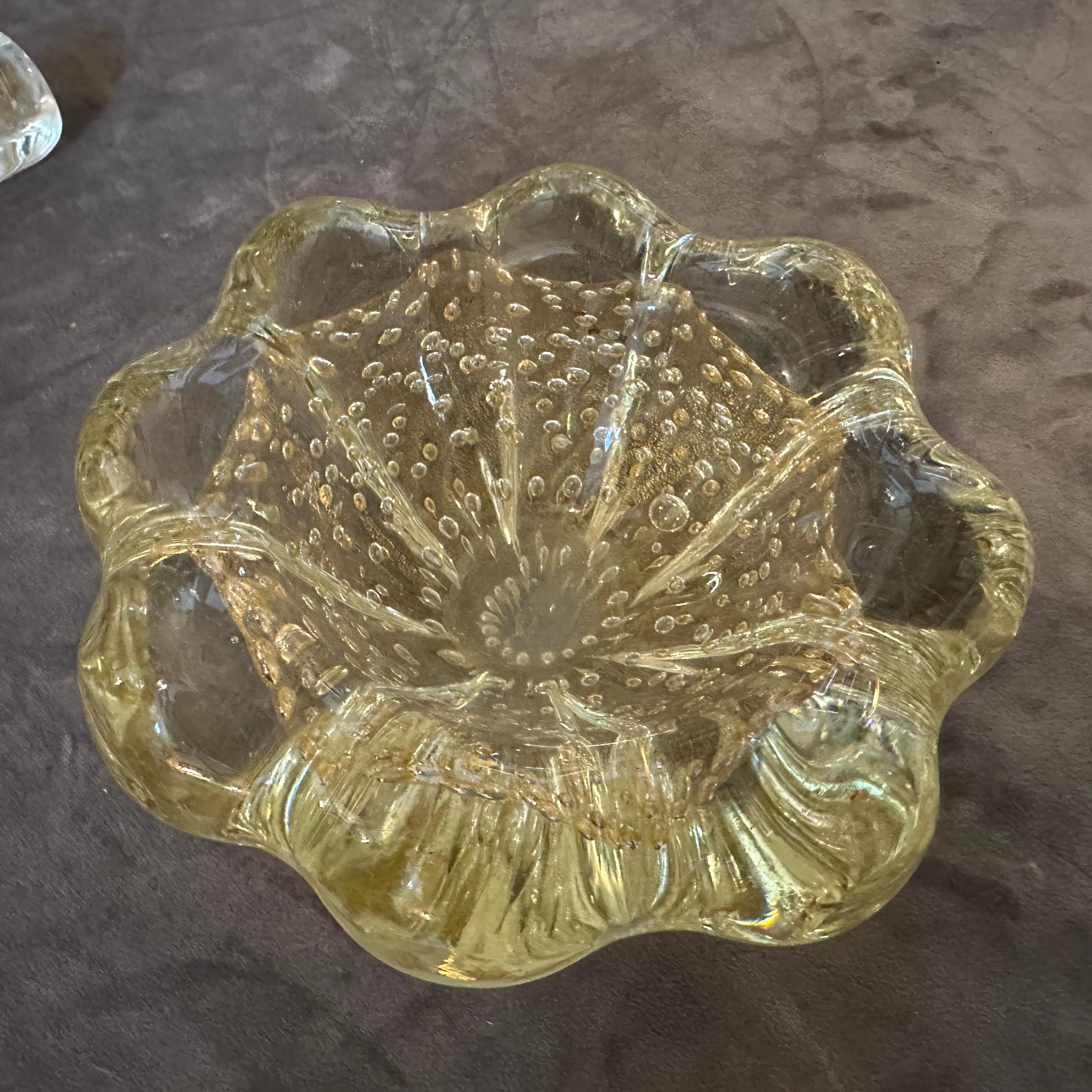 1960er Jahre Mid-Century Modern Bullicante Murano Glas Aschenbecher von Barovier (Moderne der Mitte des Jahrhunderts) im Angebot