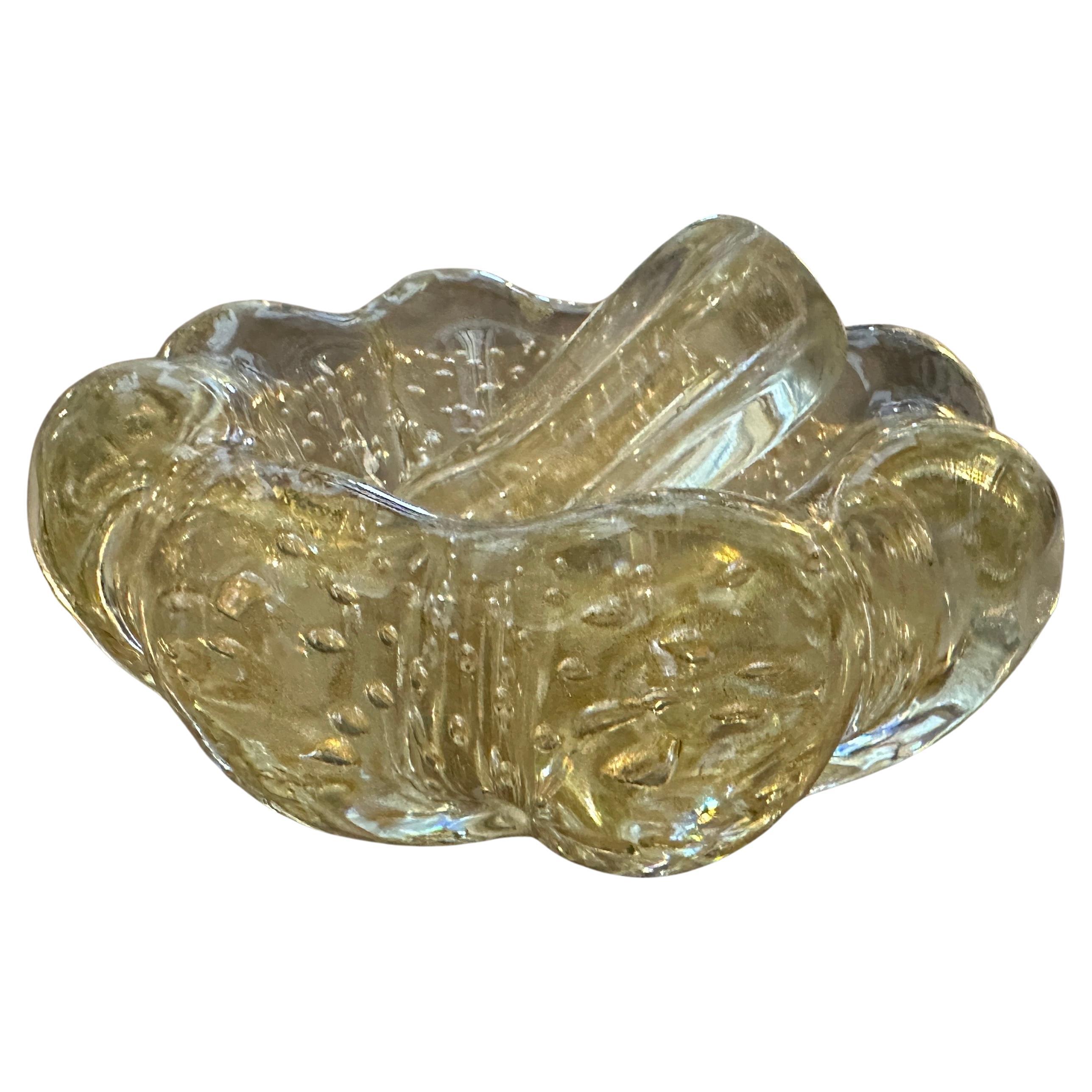 1960s Mid-Century Modern Bullicante Murano Glass Ashtray by Barovier