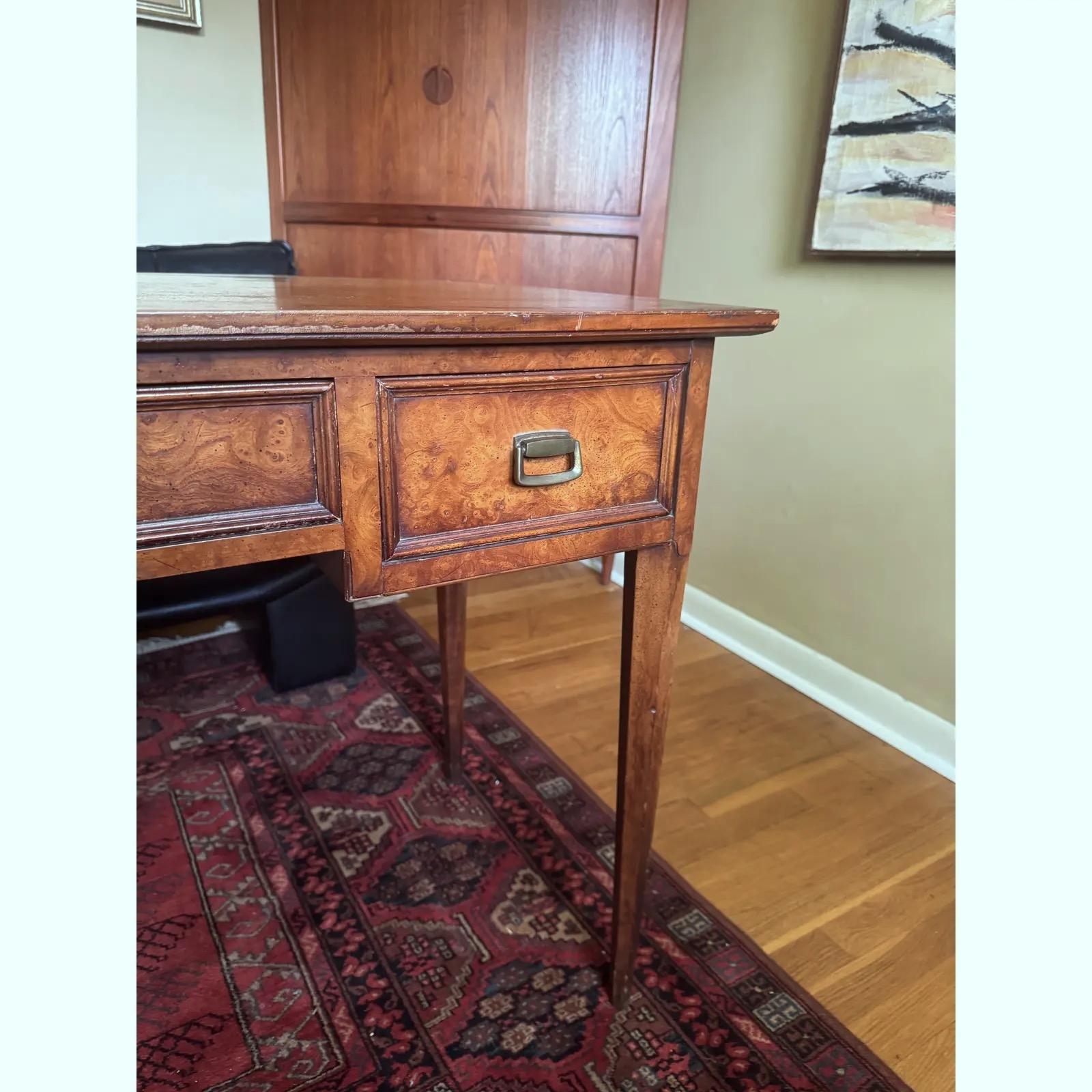 20th Century 1960s Mid-Century Modern Burl Wood Writing Desk by Henredon