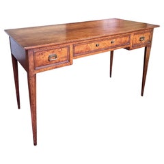 1960s Mid-Century Modern Burl Wood Writing Desk by Henredon