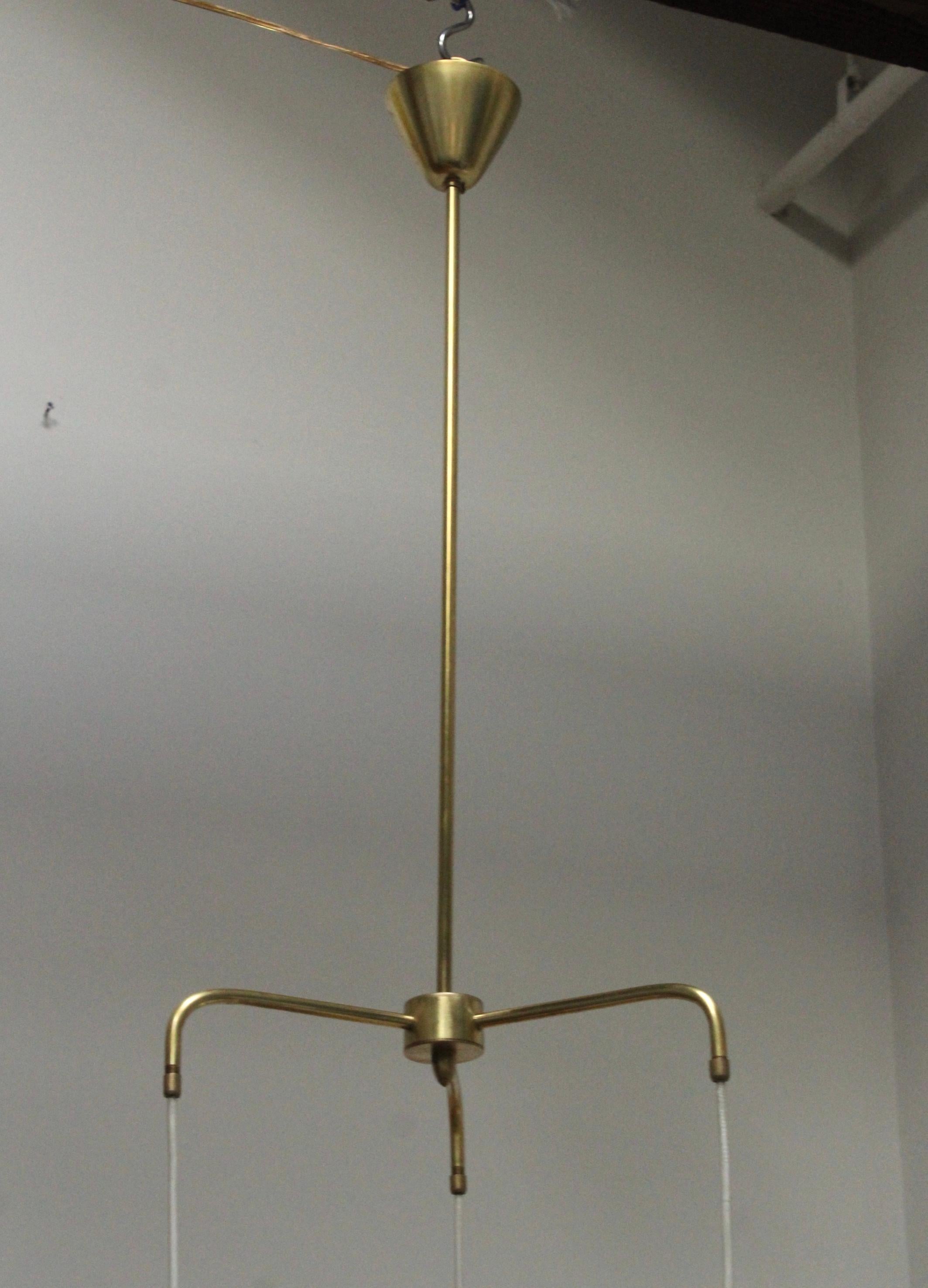 Laiton Lampe à suspension italienne en cascade moderne mi-siècle, attribuée à Stilnovo, années 1960 en vente