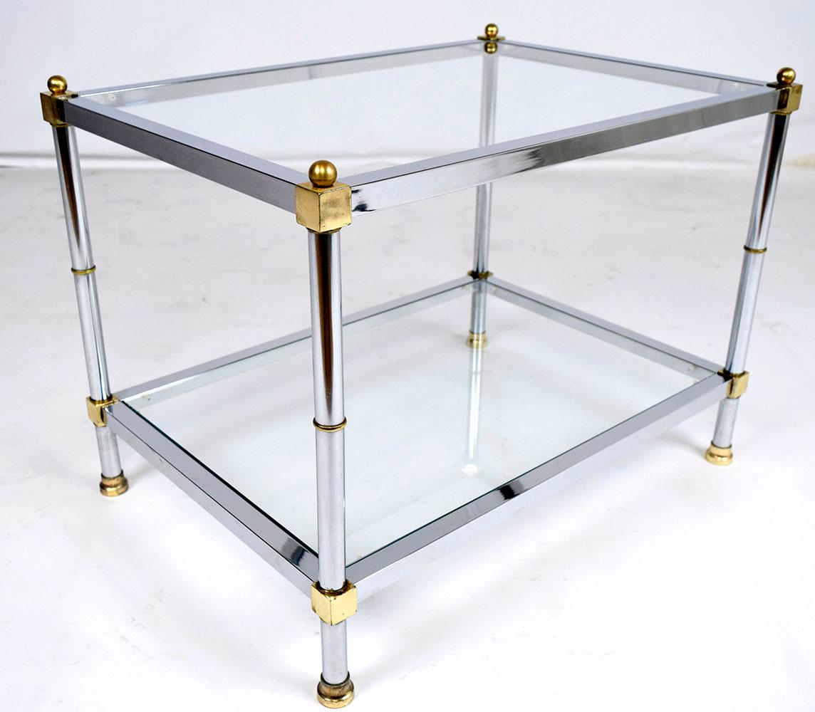 1960 Mid-Century Modern Chrome Side Table In Good Condition For Sale In Los Angeles, CA