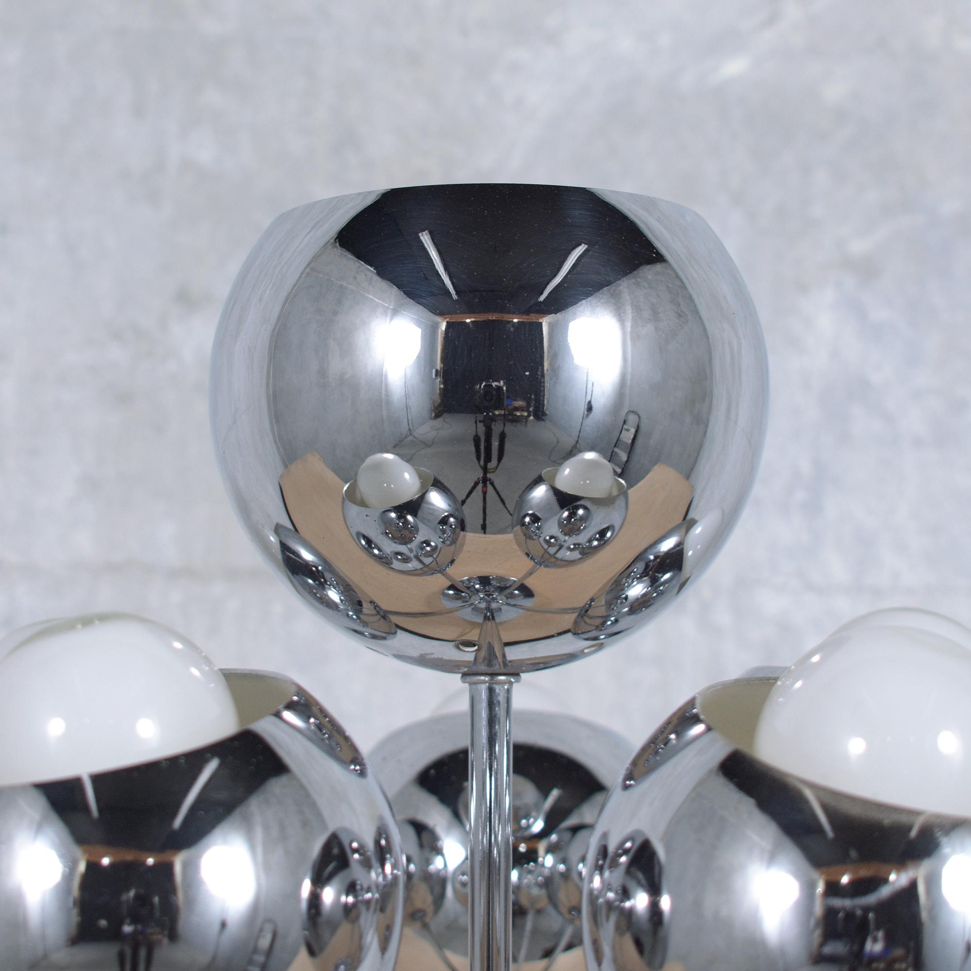 Chrome 1960s Mid-Century Modern Table Lamp: Space-Age Design Masterpiece For Sale
