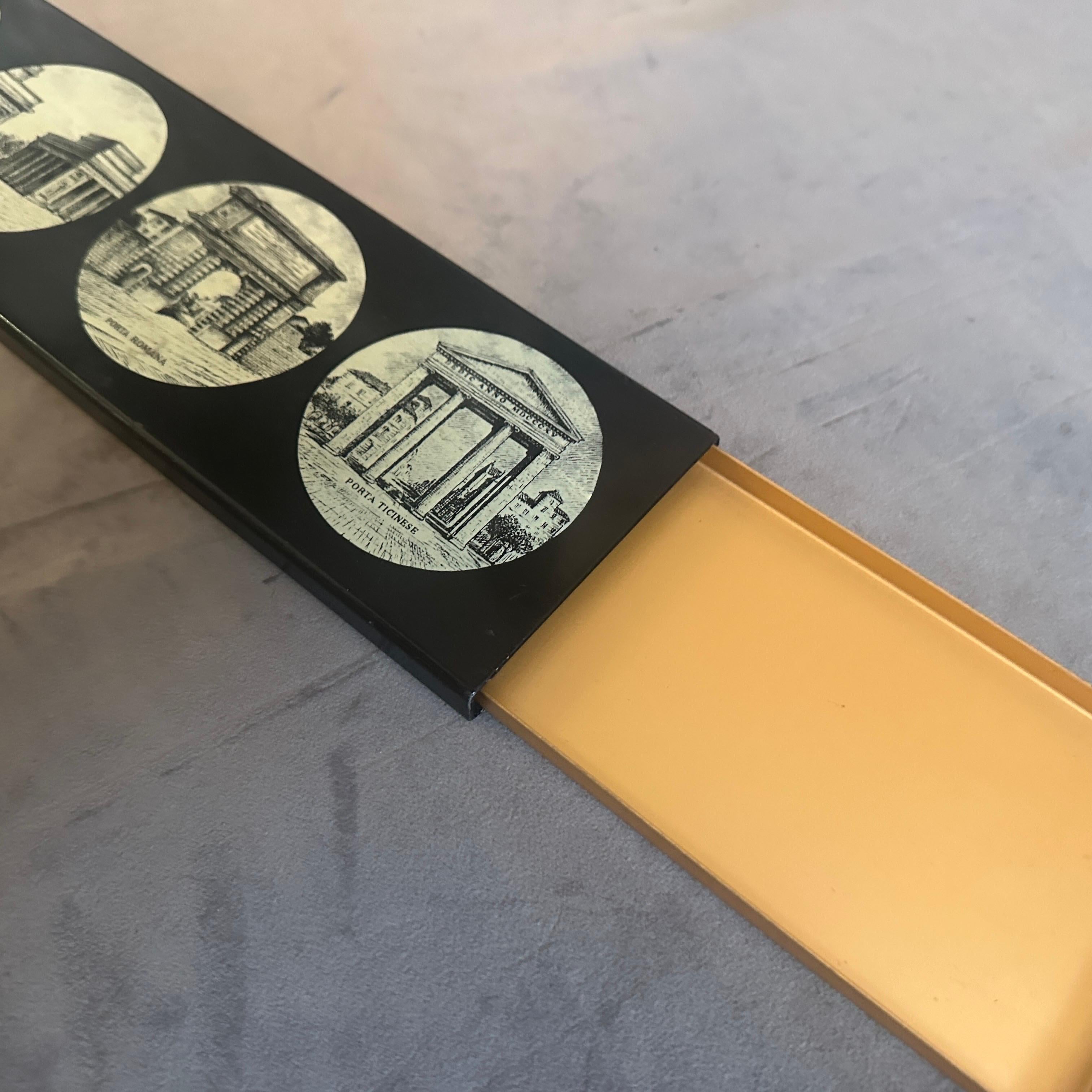 1960s Mid-Century Modern Cigarette Box Le Porte Di Milano by Piero Fornasettì For Sale 4